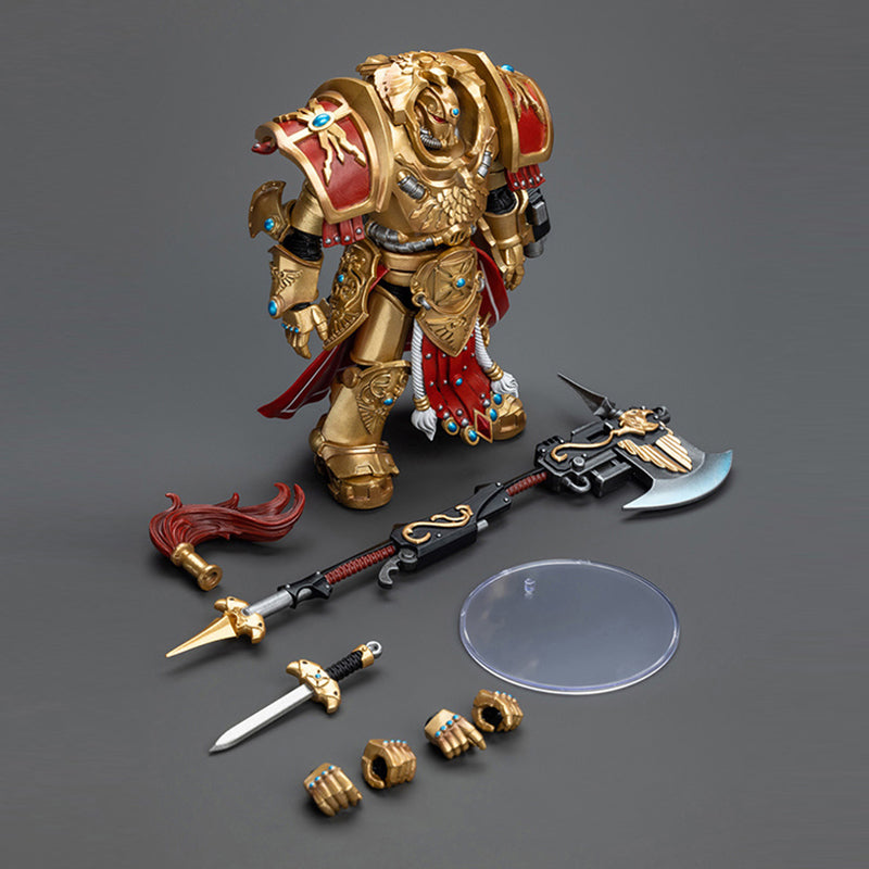 JOYTOY 1/18 Scale Warhammer 40K Adeptus Custodes Allarus Custodian Action Figure with Castellan Axe - Collector's Edition for Warhammer Fans & Tabletop Gaming Enthusiasts - Perfect for Display, Role-Playing Battles, and Warhammer 40K Collections