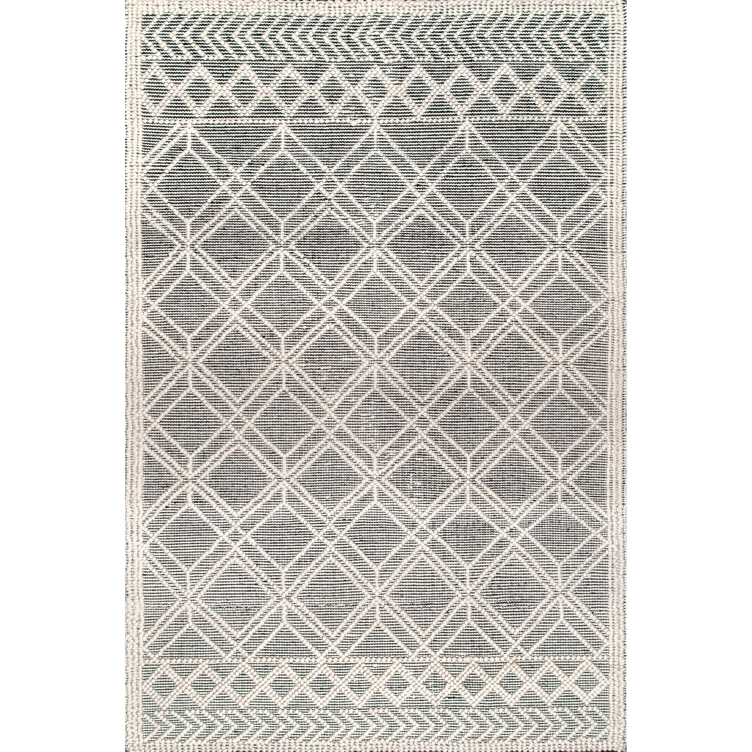 nuLOOM Natti Contemporary Trellis Accent Rug 3x5 Feet - Modern Geometric Gray Area Rug for Living Room, Bedroom, or Office Decor