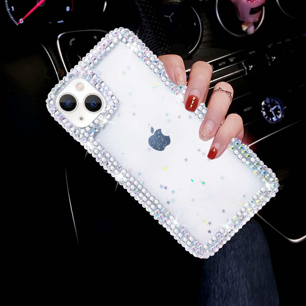 Bonitec iPhone 13 Mini Case - 3D Glitter Rhinestone Sparkle Cover with Crystal Diamond Design | Luxury Protective Phone Case for Women | Perfect for Parties, Dating & Special Occasions