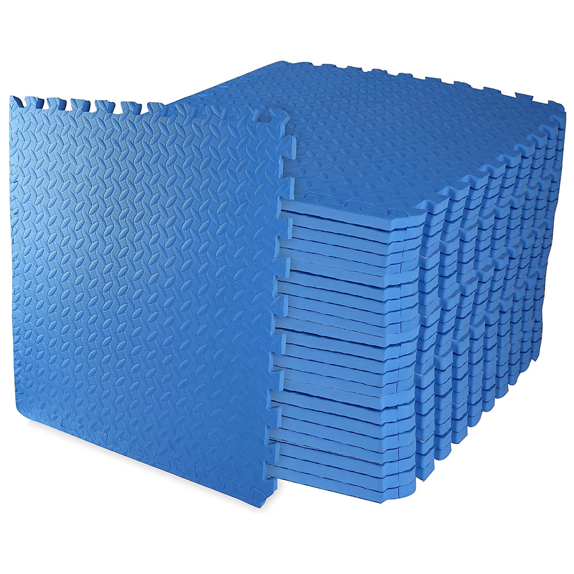BalanceFrom EVA Foam Interlocking Puzzle Exercise Mat - Non-Slip Floor Tiles for MMA, Yoga, Gymnastics & Home Gym - Multiple Sizes & Colors - Ideal for Workouts, Kids Play Area & Home Fitness