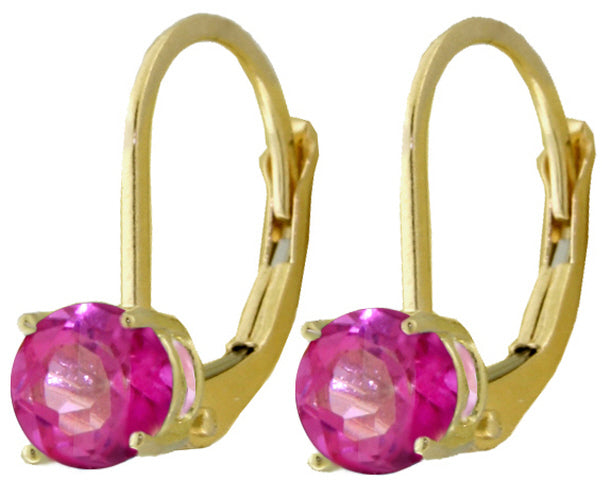 1.3 Carat 14K Solid White Gold Pink Topaz Stud Earrings for Women - Elegant Gift for Anniversary, Birthday & Valentine's Day - Perfect for Parties, Weddings & Special Occasions