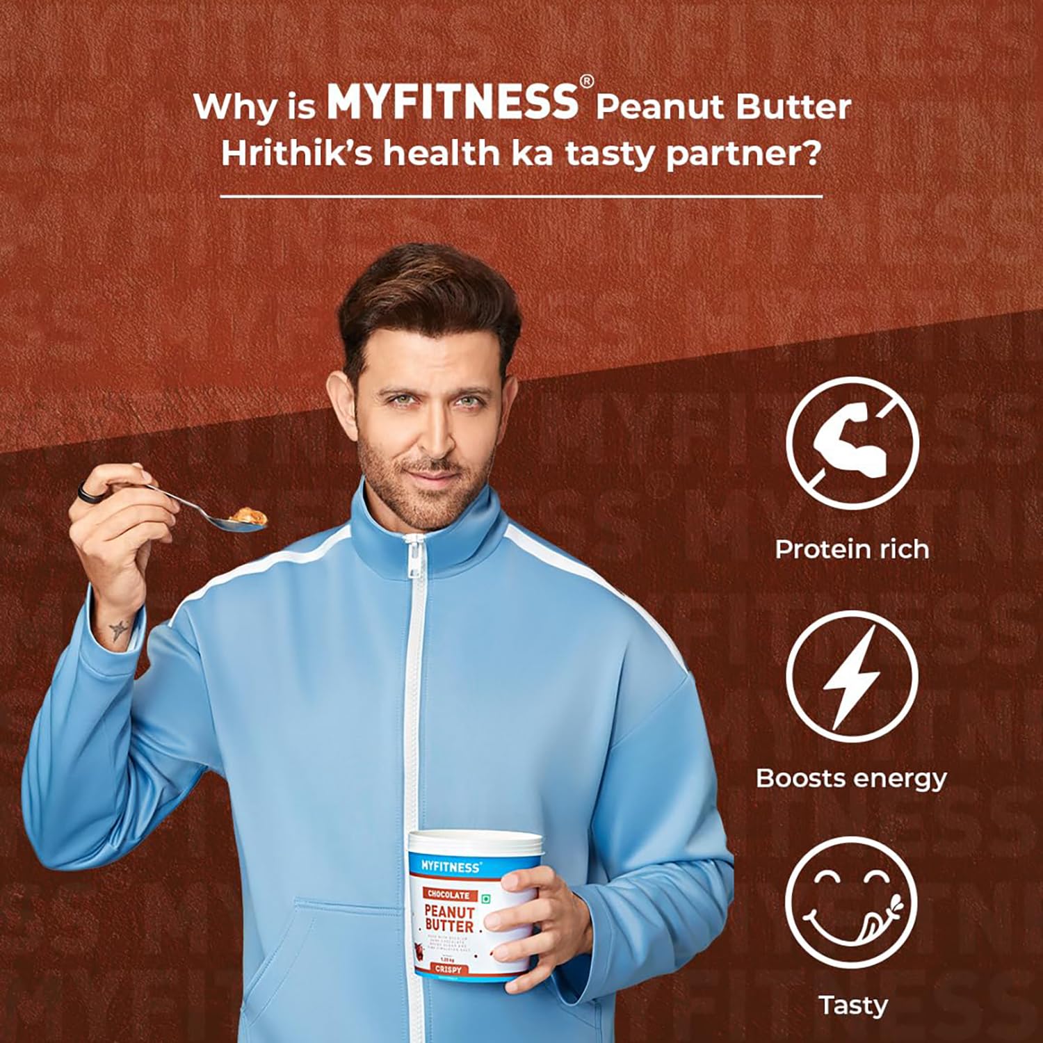 MYFITNESS All Natural Peanut Butter Chocolate Spread - Non-GMO, Gluten-Free, High Protein, No Preservatives - 510g | Healthy Snack for Smoothies, Toast & Baking - Made in USA