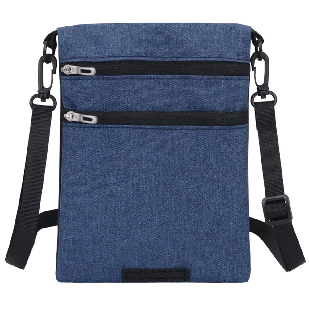 Waterproof Travel Neck Pouch - Large Capacity Passport Holder & Crossbody Wallet for Phone, Documents, Credit Cards | Secure & Hands-Free for Airports, Hiking, Sightseeing (Dark Blue)