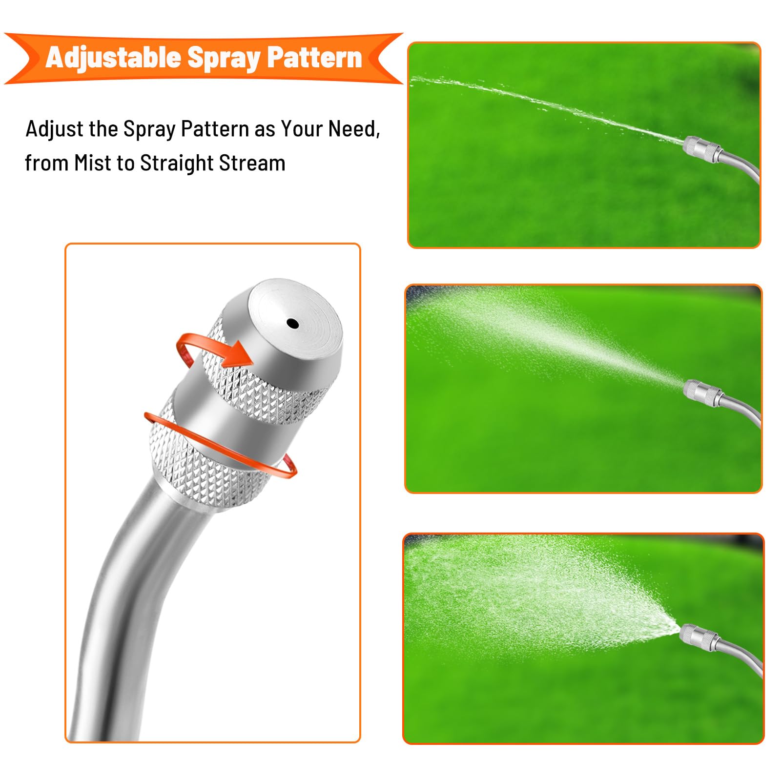 2 Pack 29 Inch Heavy Duty Brass Spray Wand with Adjustable Nozzle - 1/4