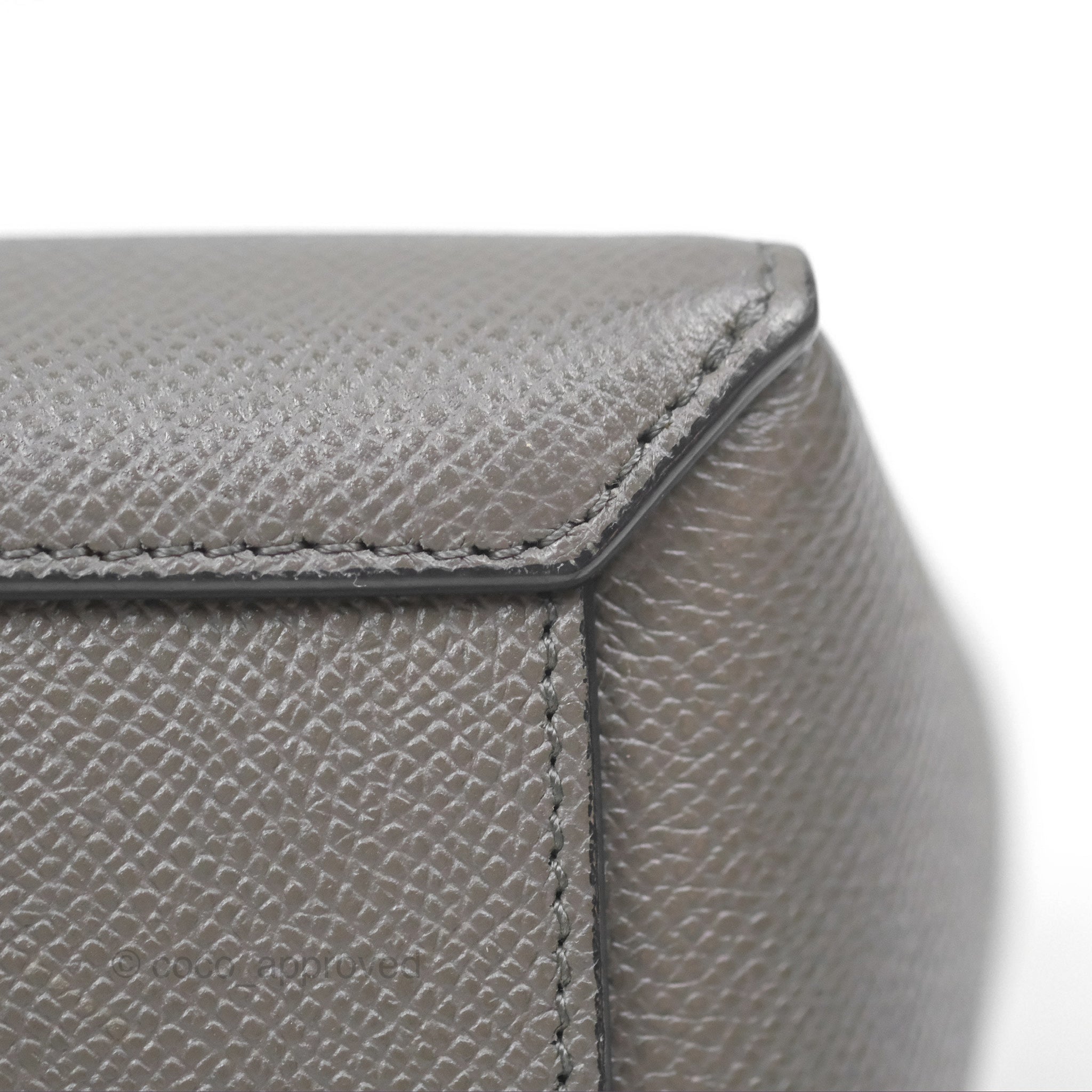 Celine Pico Belt Bag in Grey Grained Calfskin with Gold Hardware - Luxury Crossbody Bag for Women, Perfect for Everyday Use & Special Occasions