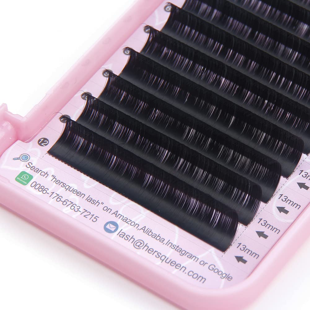 Professional Volume Lash Extensions - .10 C Curl & D Curl Individual Eyelashes - Faux Mink Lashes for Salon & Home Use - Russian Eyelash Extension Kit with .07, .10, .15 Sizes - Natural Classic Look for Semi-Permanent Lashes - Perfect for Bridal, Party & Special Occasion Makeup