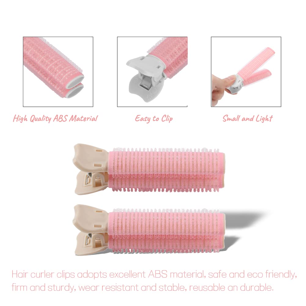 2 Pcs Volumizing Hair Clips for Women - Root Lift Curler Clips for Fluffy Hair, DIY Styling Tool for Curly & Wavy Hair (Pink) - Perfect for Home, Salon & Party Hairstyles