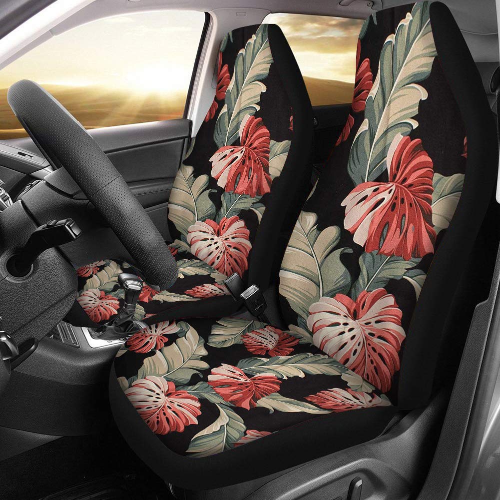 Dreaweet Women's Classic Car Seat Covers Set of 2 - Banana Leaf Print Front Seat Protectors for Cars, SUVs & Trucks | Waterproof & Non-Slip Auto Accessories for Comfort & Style