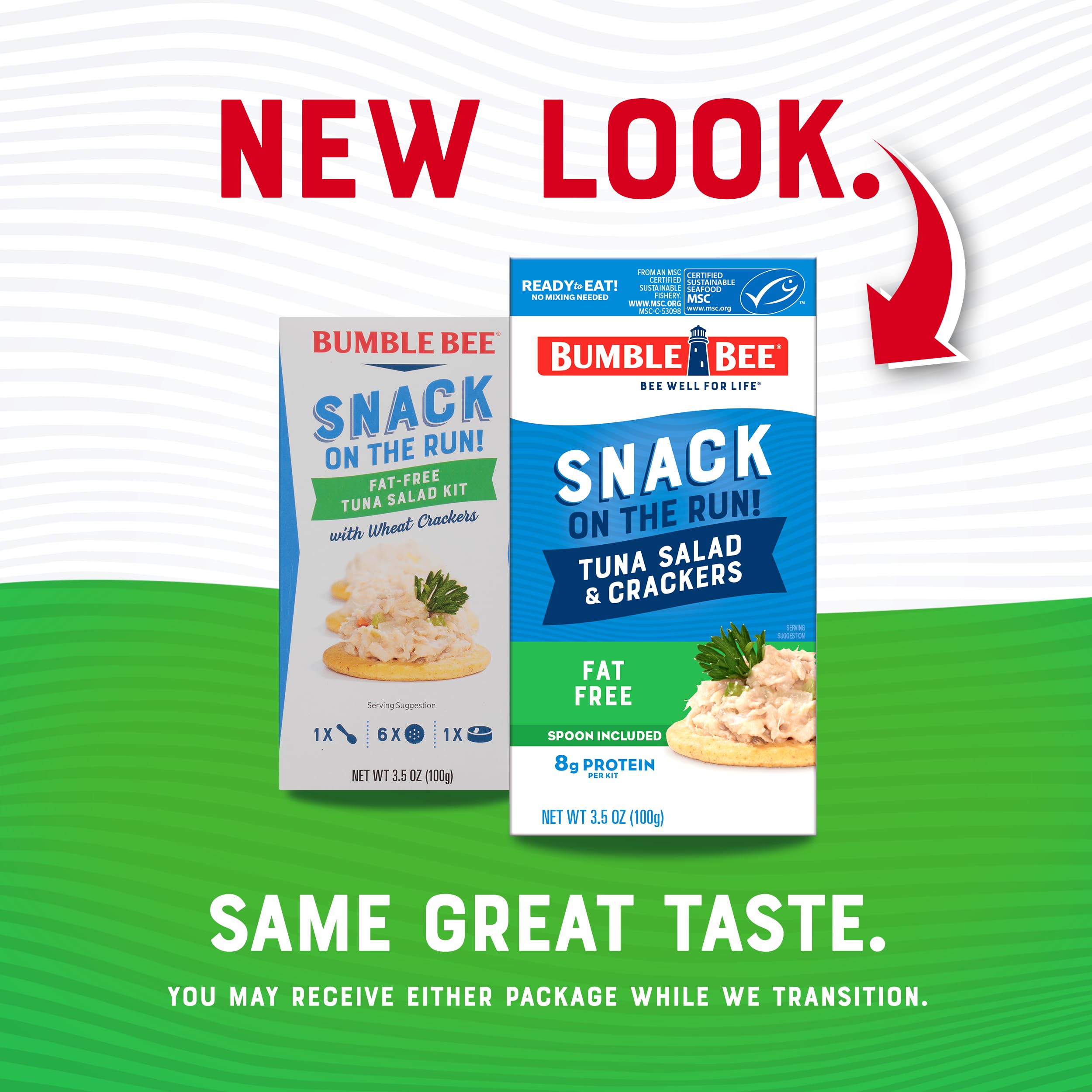 Fat-Free Tuna Salad Kit with Crackers - Wild Caught Bumble Bee Tuna, Ready to Eat Protein Snack (3.5 oz) | Shelf-Stable, Includes Spoon - Perfect for Office Lunch, Hiking & On-the-Go Meals
