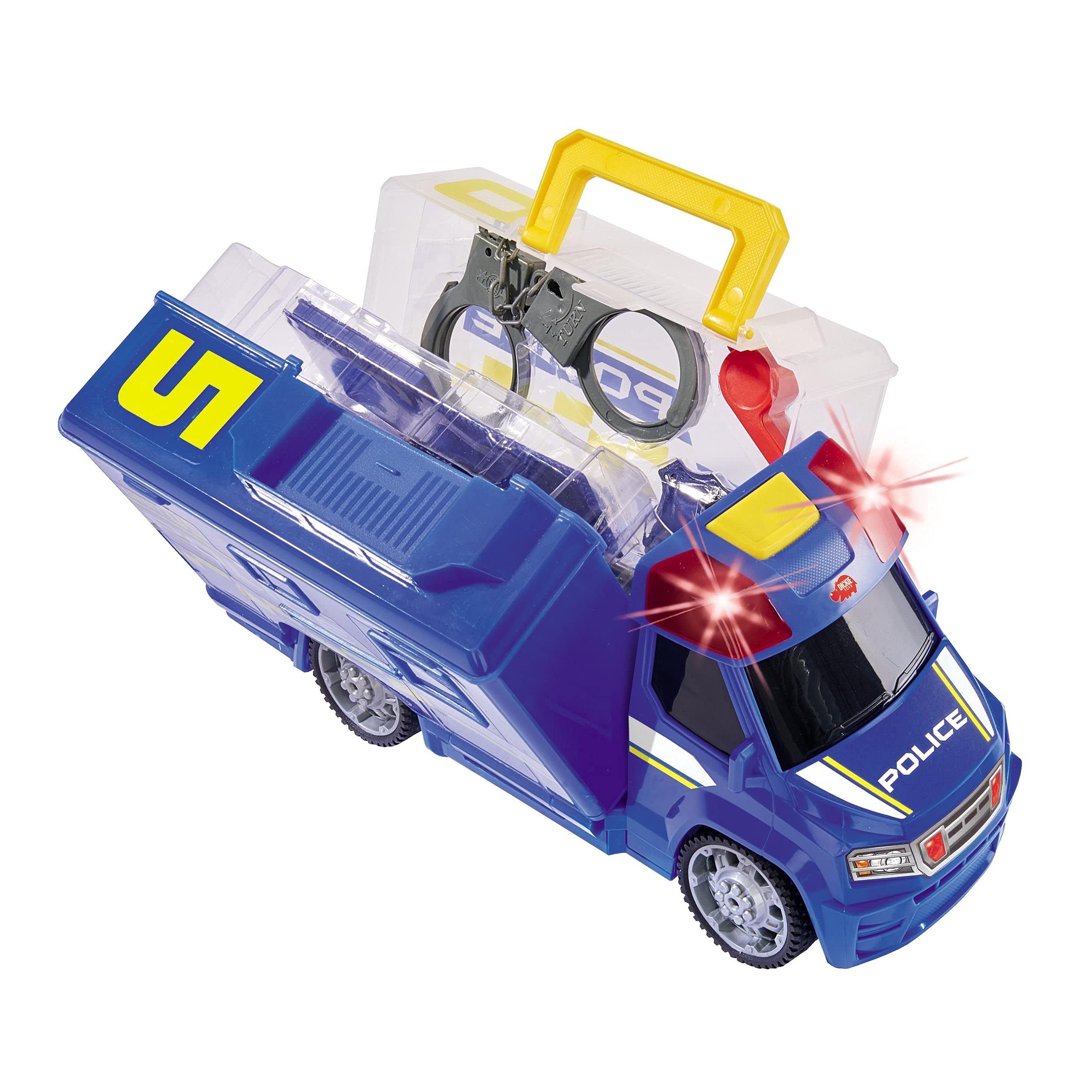 DICKIE TOYS Push and Play SOS Rescue Police Patrol Car - Interactive Toy Vehicle with Lights & Sounds for Kids - Perfect for Pretend Play & Emergency Rescue Role Play Scenarios