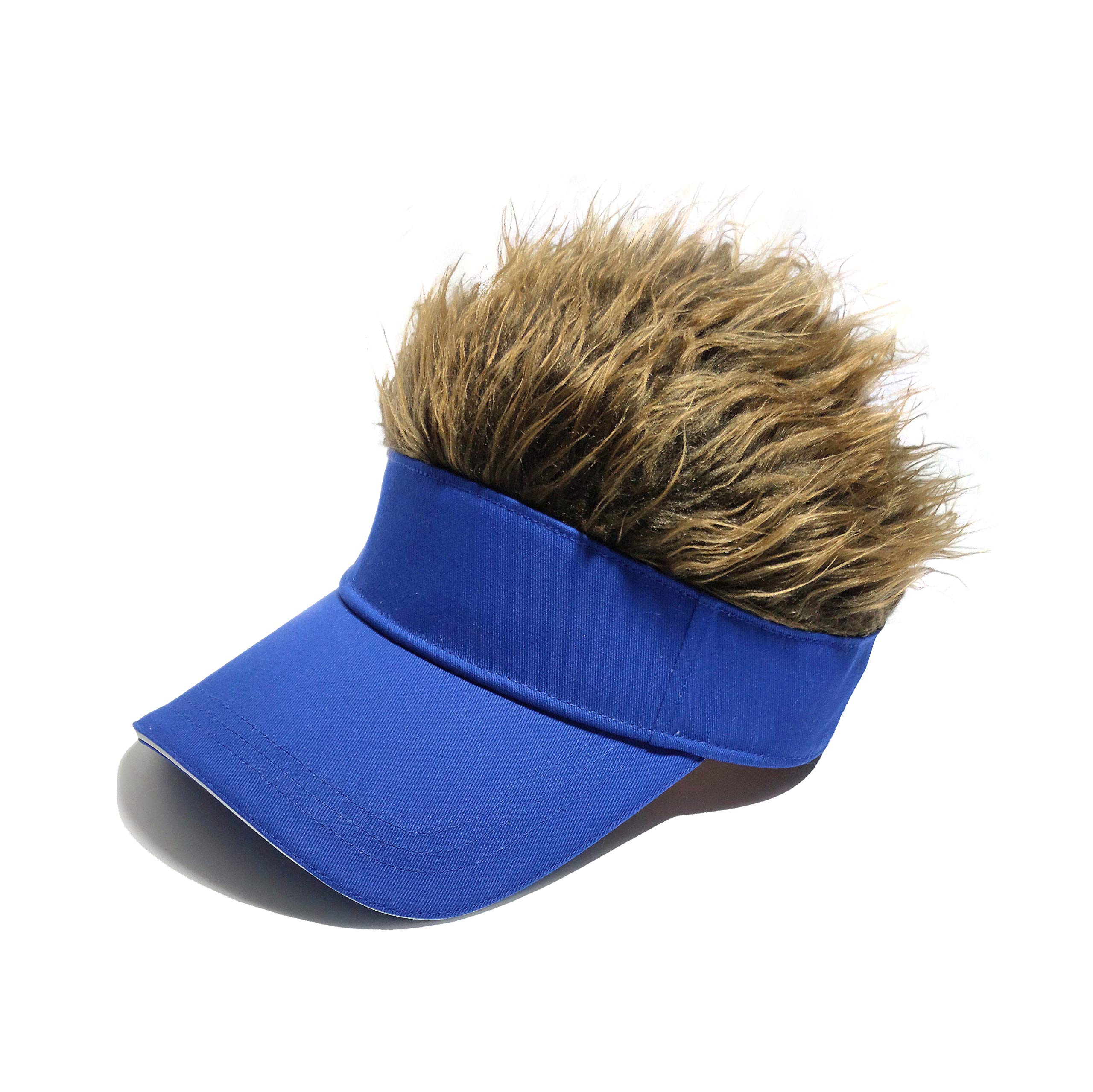 Funny Spiked Hair Visor Cap for Men - Adjustable Novelty Baseball Hat with Fake Wig - Perfect for Golf, Beach, Cosplay & Halloween Costumes