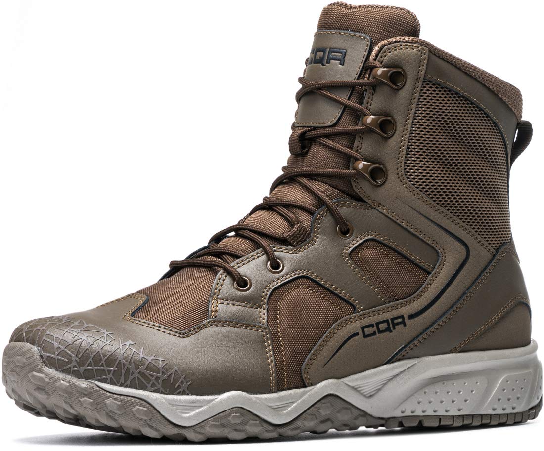 CQR Men's Military Tactical Boots - Lightweight 6 Inch Combat Boots for Outdoor, Hiking & Work | Durable EDC Tactical Footwear for Army, Police & Security Professionals