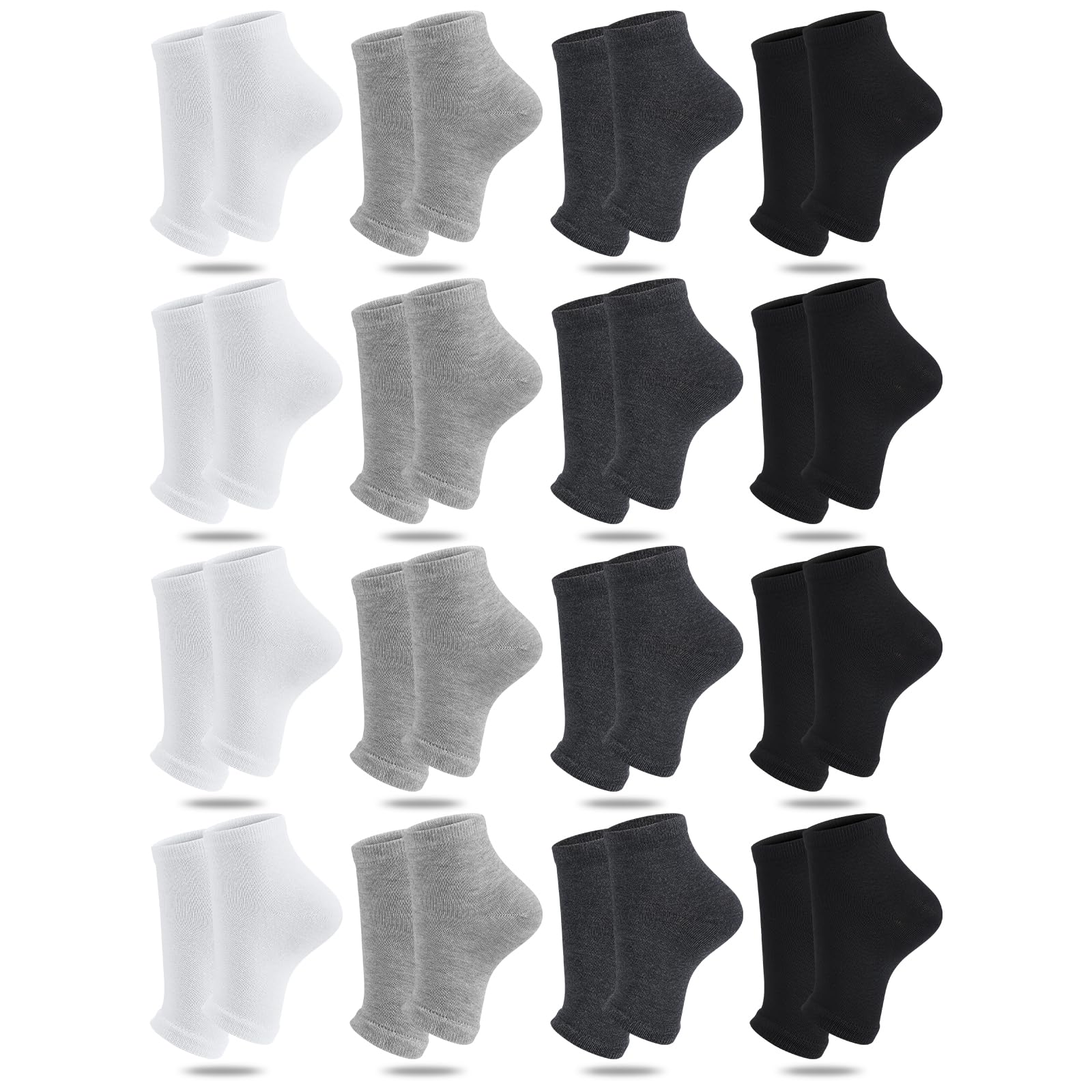 16 Pairs Cotton Toeless Socks for Women & Men - Breathable Pedicure, Flip Flop & Yoga Socks with Open Toe Design - Perfect for Spa, Nail Salon, Home Relaxation & Workouts