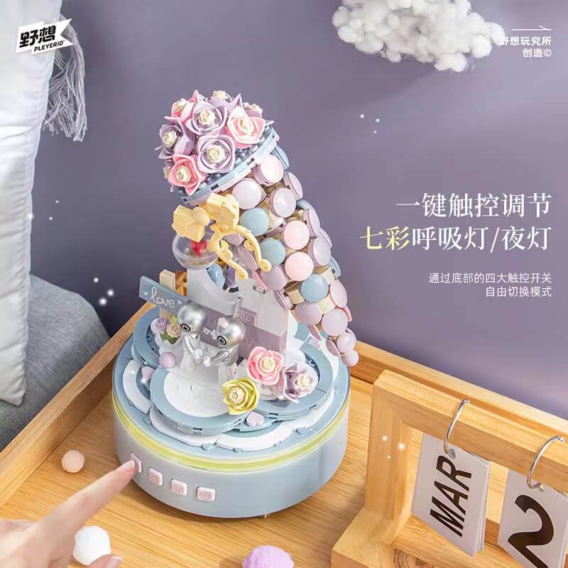 PLEYERID Night Light Music Box - Sweet Confession Gift for Her, Romantic LED Lamp with Soothing Melodies for Bedroom, Nursery, or Relaxation