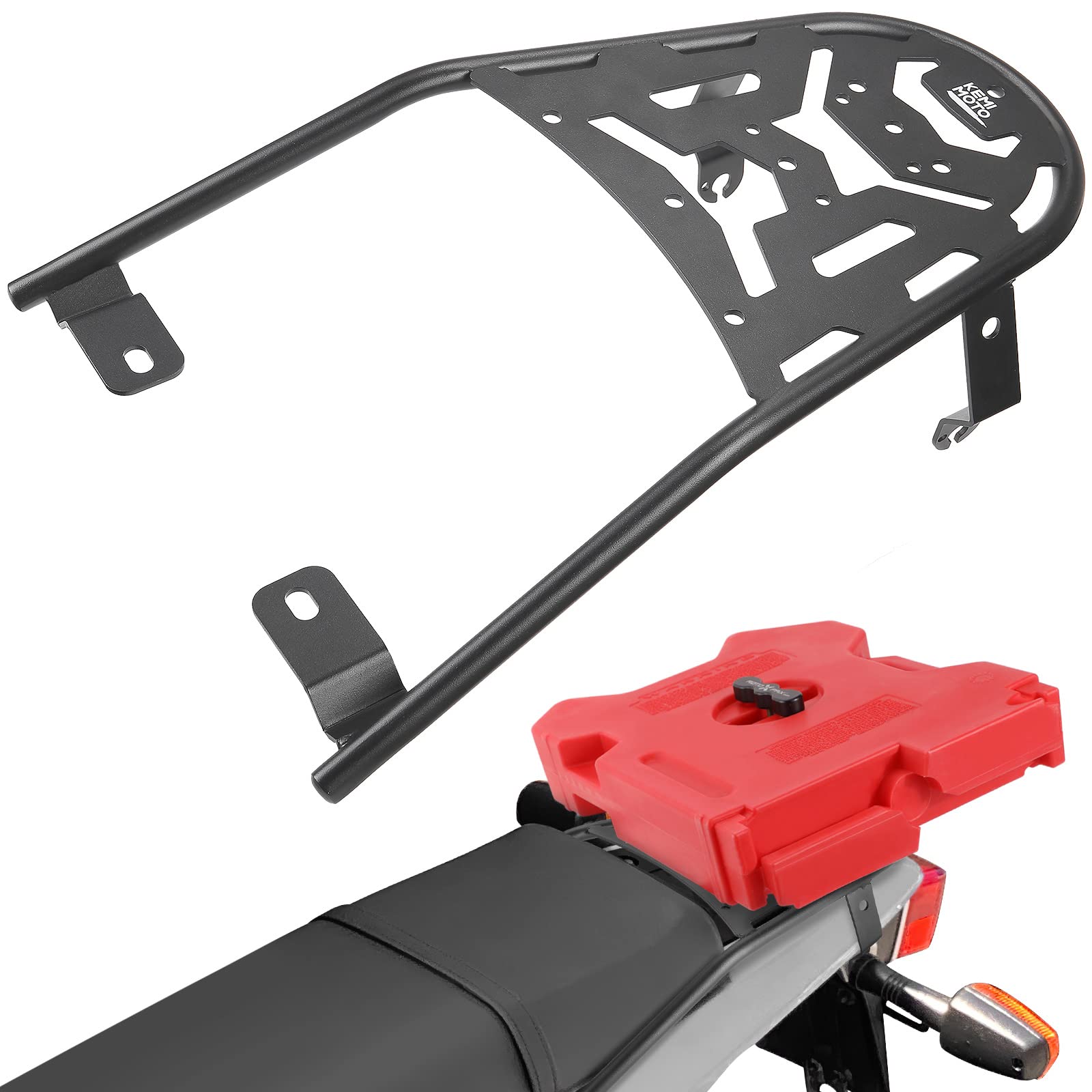 KEMIMOTO Motorcycle Rear Luggage Rack for Yamaha TW200 (1987-2025) - Heavy Duty Rear Rack Carrier, Enduro Luggage Storage Rack - Perfect for Adventure Riding & Off-Road Camping Trips