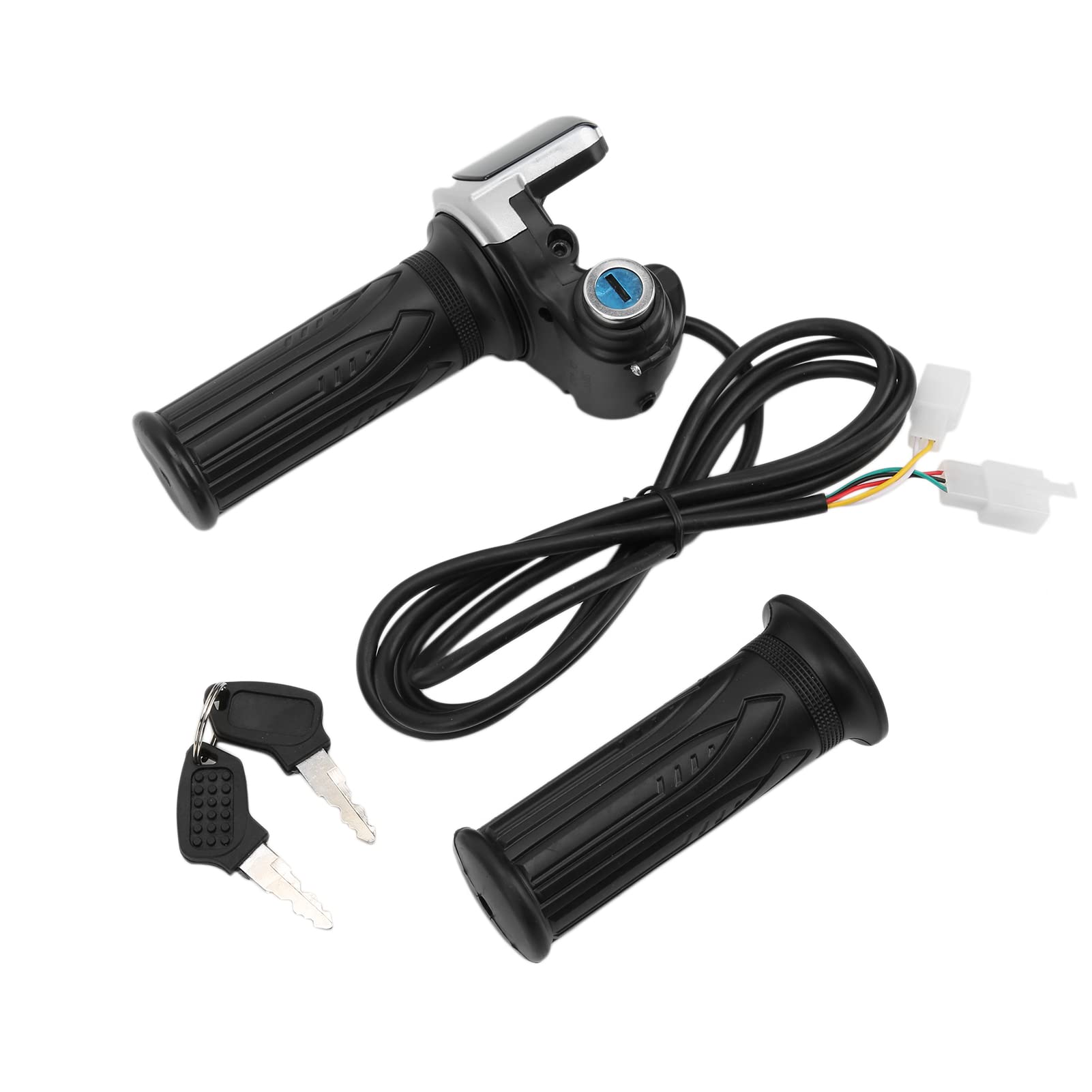 KIMISS 48V Electric Bike Throttle with LED Indicator & Lock Key Set - Universal E-Bike Throttle Grip for Motorcycles, Scooters - Perfect for Commuting, Off-Road Adventures & Urban Riding