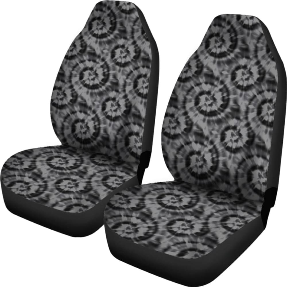 Black and Gray Tie-Dye Car Seat Covers - Front Seat Protectors for Cars, SUVs & Trucks - Universal Fit - Waterproof & Anti-Slip - Perfect for Road Trips, Commuting & Outdoor Adventures