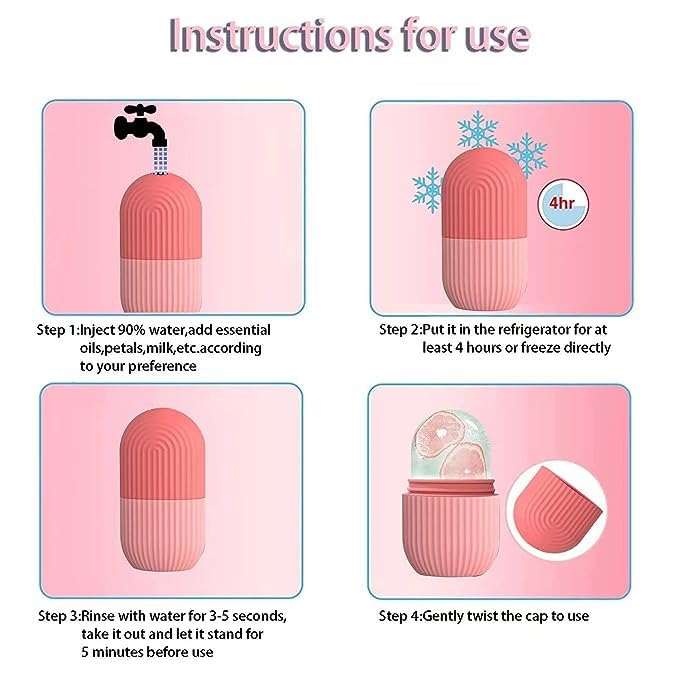 ShopiMoz Ice Face Roller - Silicone Facial Massage Cube for Dark Circles & Pore Minimizing | Cooling Eye & Neck Therapy | Beauty Skin Care & Kitchen Tool for Home Spa & Morning Routine