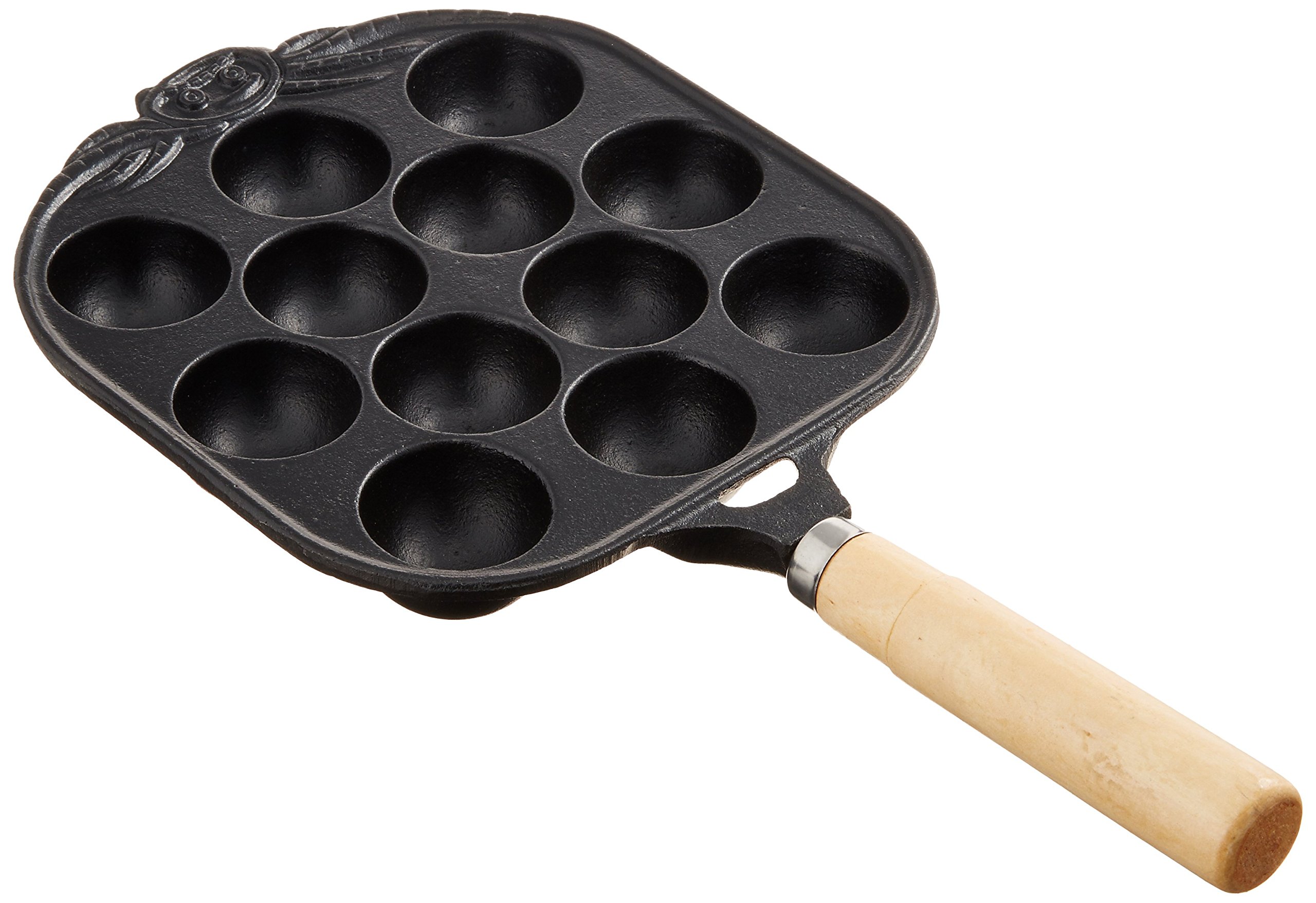 Premium Cast Iron Takoyaki Pan - 16 Hole Japanese Octopus Ball Maker for Home Cooking, BBQ & Party Snacks - Heavy Duty Non-Stick Griddle for Stovetop & Outdoor Use