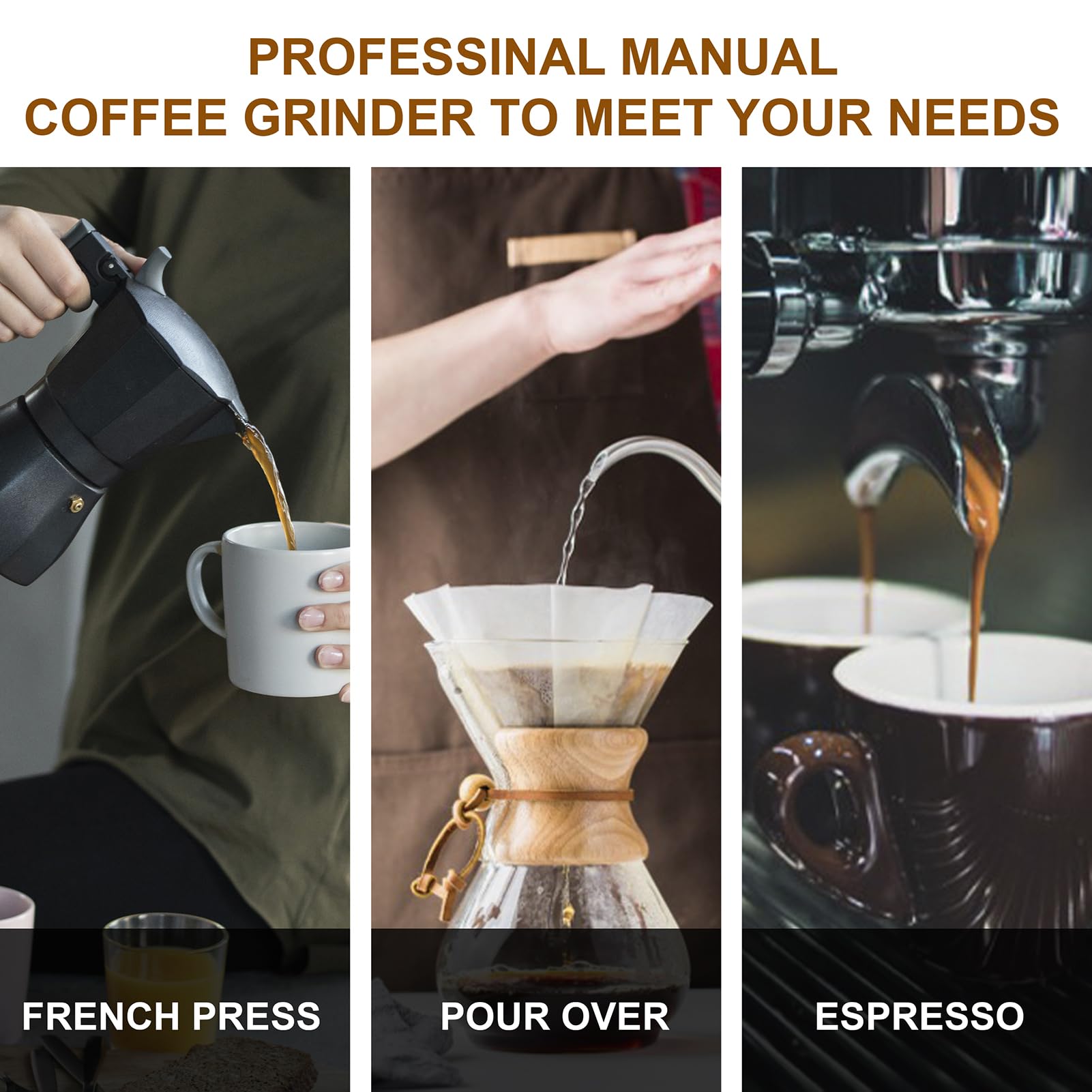 Premium M6 Manual Coffee Grinder - Hexagonal Burr Mill with 24 Adjustable Settings for Espresso, French Press, Pour Over & Drip Coffee - 25g Capacity Portable Hand Grinder for Home, Office & Camping - Perfect for Coffee Enthusiasts & Outdoor Adventures