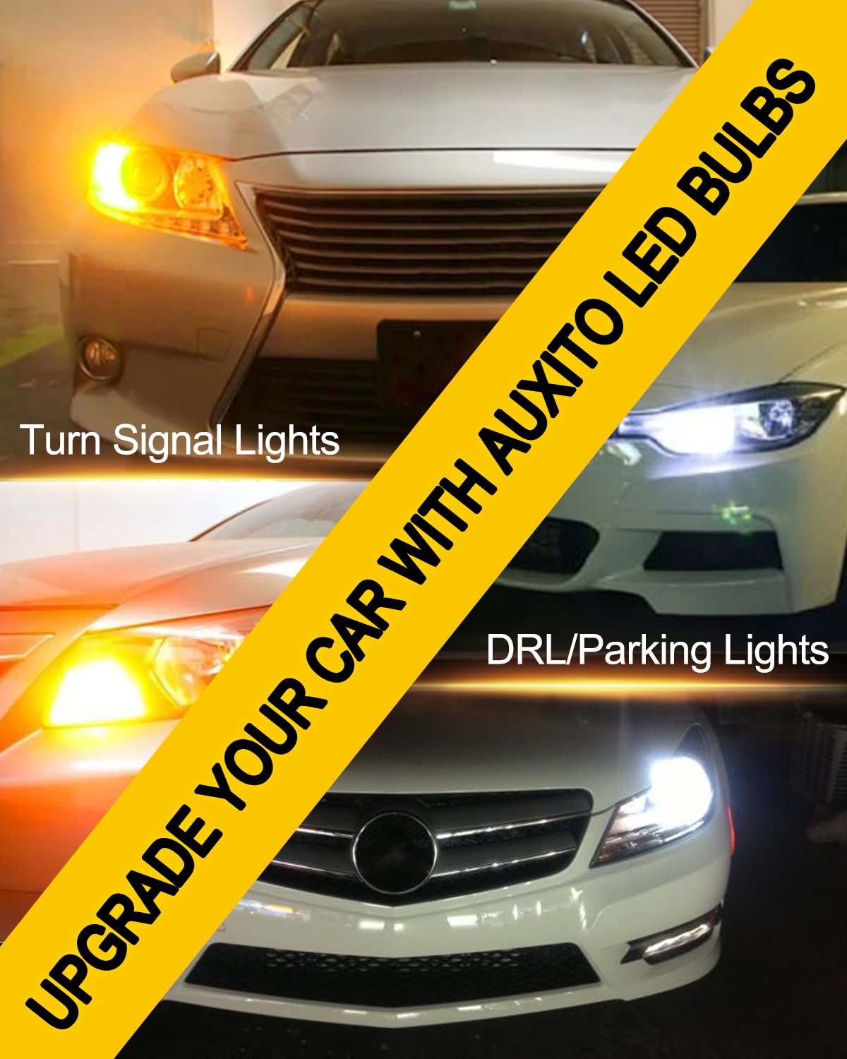 1157 LED Switchback Bulb - Amber/White Turn Signal Light with 3030 SMD Chips & Projector - Compatible with Parking Lights & Daytime Running Lights (DRL) - Perfect for Cars, Trucks, SUVs & Motorcycles