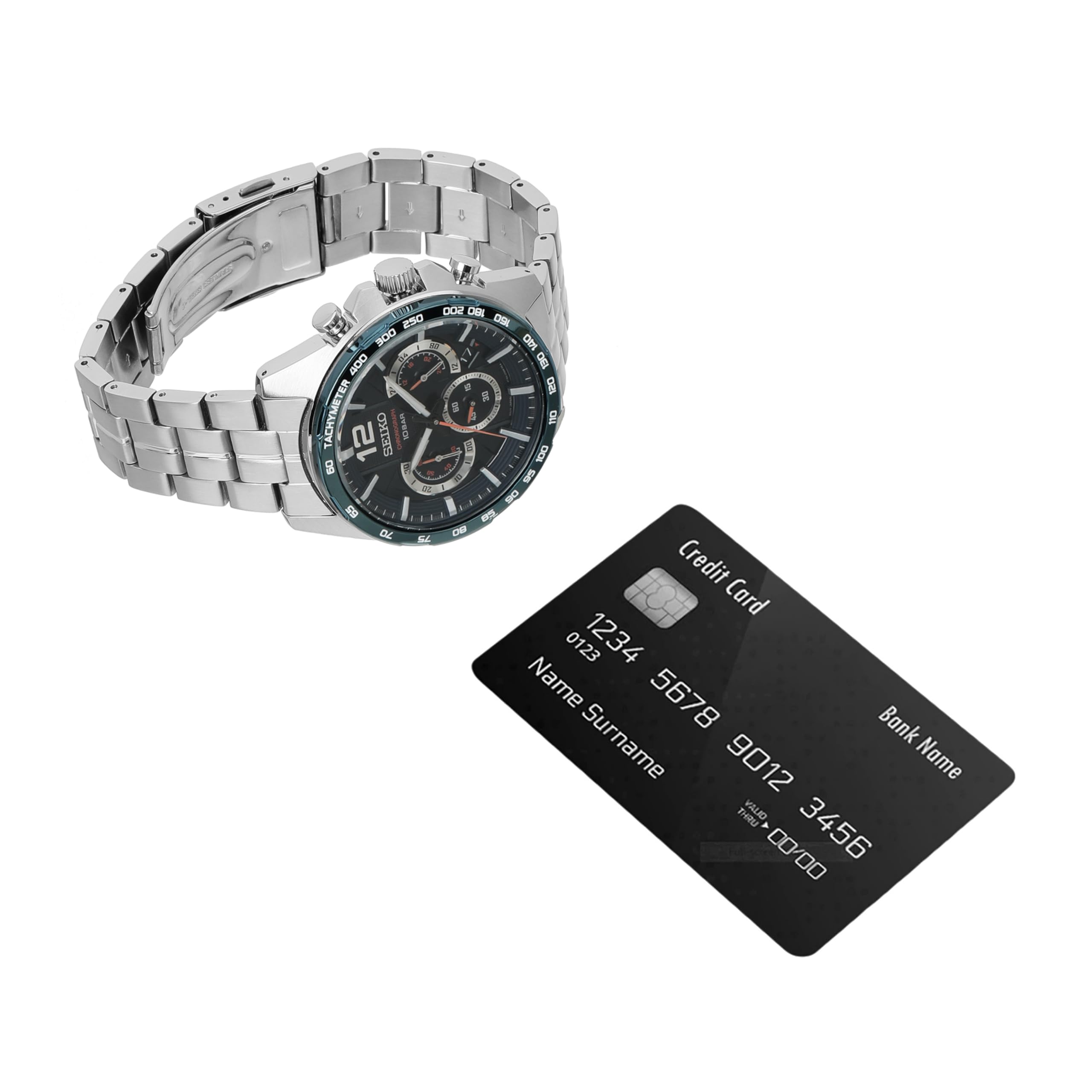Seiko Men's Stainless Steel Quartz Watch with Silicone Strap - Durable Waterproof Wristwatch for Business, Casual & Outdoor Activities
