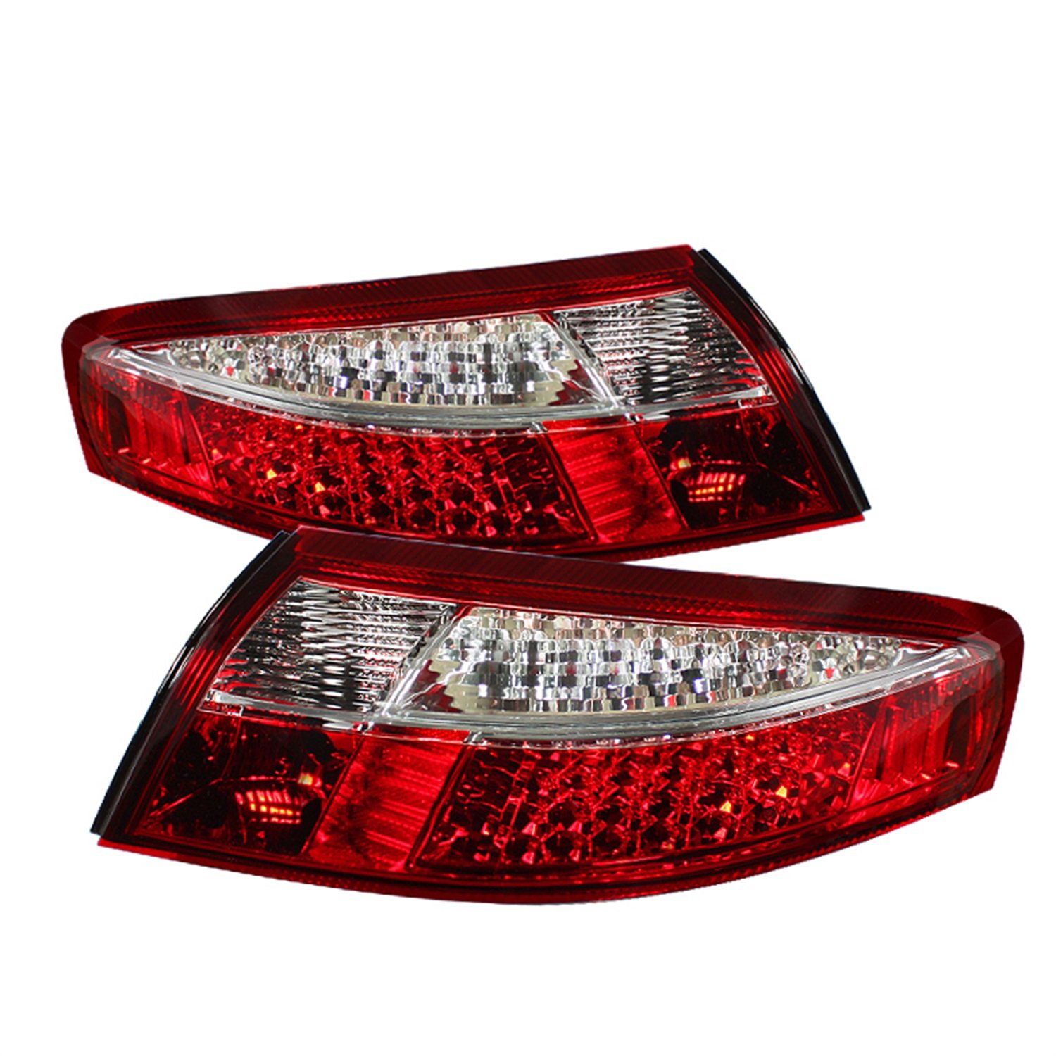 Spyder Auto ALT-ON-P99699-LED-RC LED Tail Lights for Porsche 996 - Red/Clear Lens - Direct Replacement - Enhances Visibility & Style - Perfect for Night Driving & Car Shows