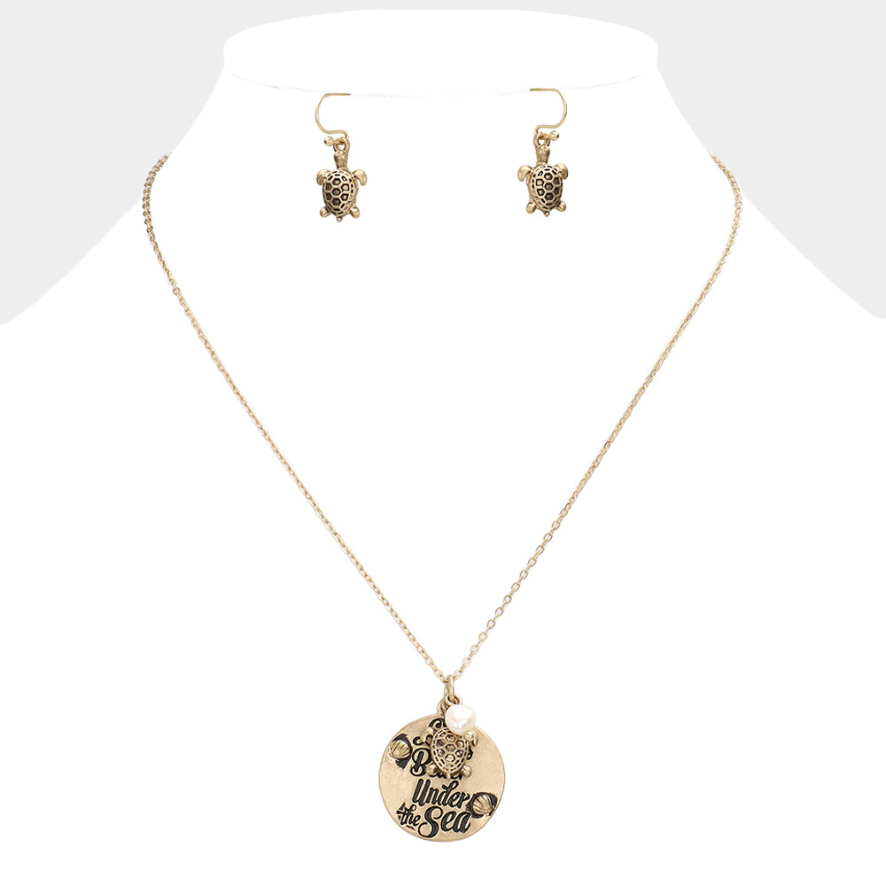 Life Is Better Under The Sea Pendant Necklace - Ocean Inspired Jewelry for Women - Perfect for Beach Vacations, Mermaid Parties & Summer Fashion
