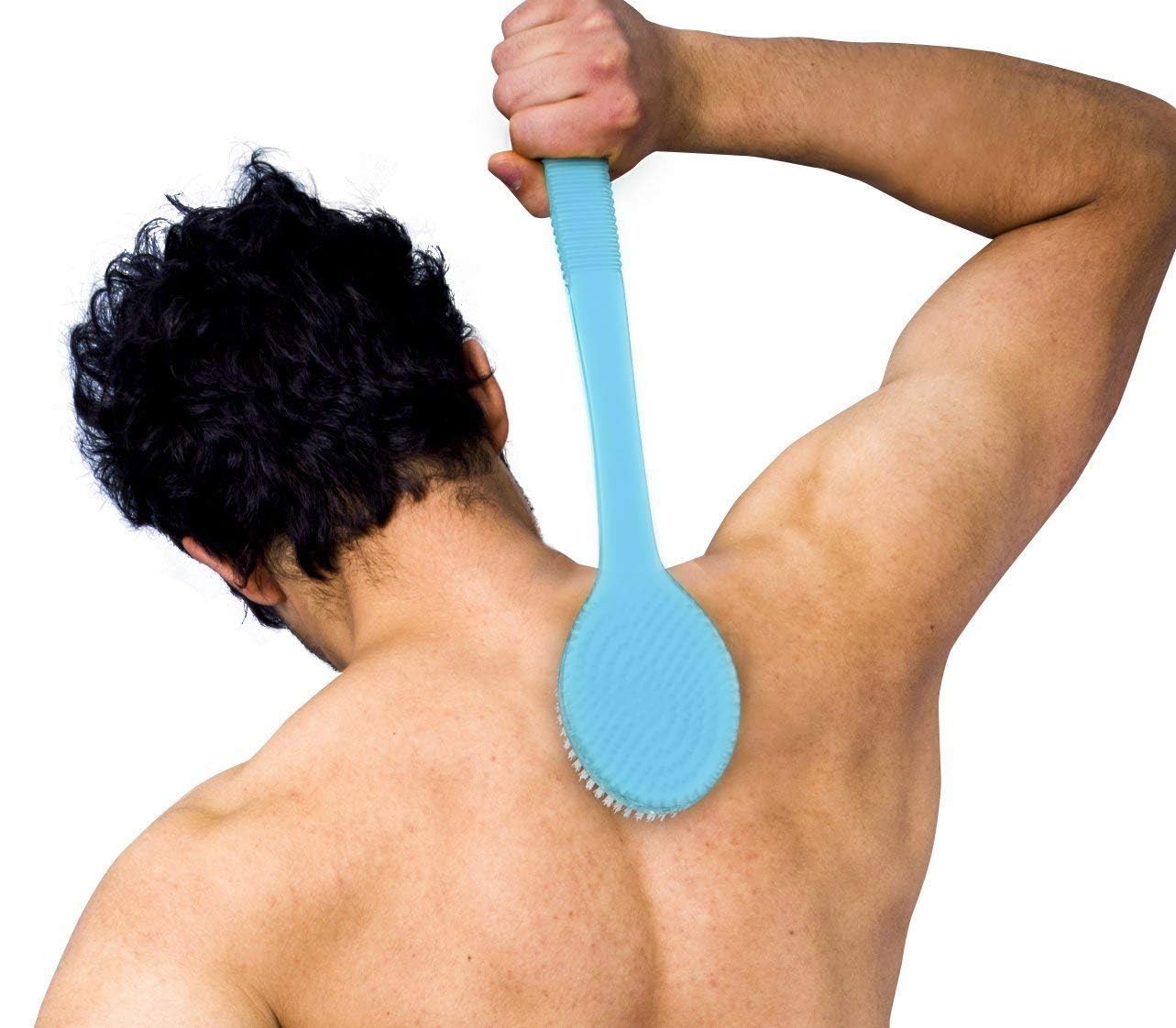 Premium Long Handle Body Scrub Brush - Exfoliating Bath Brush for Men & Women - Back Scrubber with Extended Handle - Pack of 1 - Ideal for Shower, Bath & Spa Exfoliation (M4)