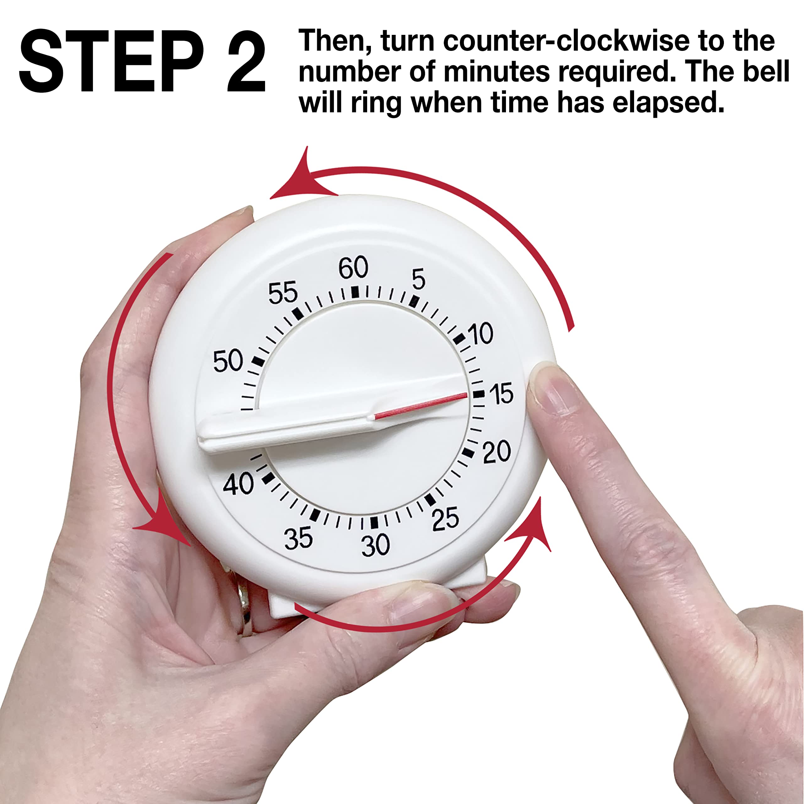Norpro 60 Minute Kitchen Timer with Loud Alarm - 3.5 Inch Large Display for Easy Reading | Perfect for Cooking, Baking, Studying & Workout Timing