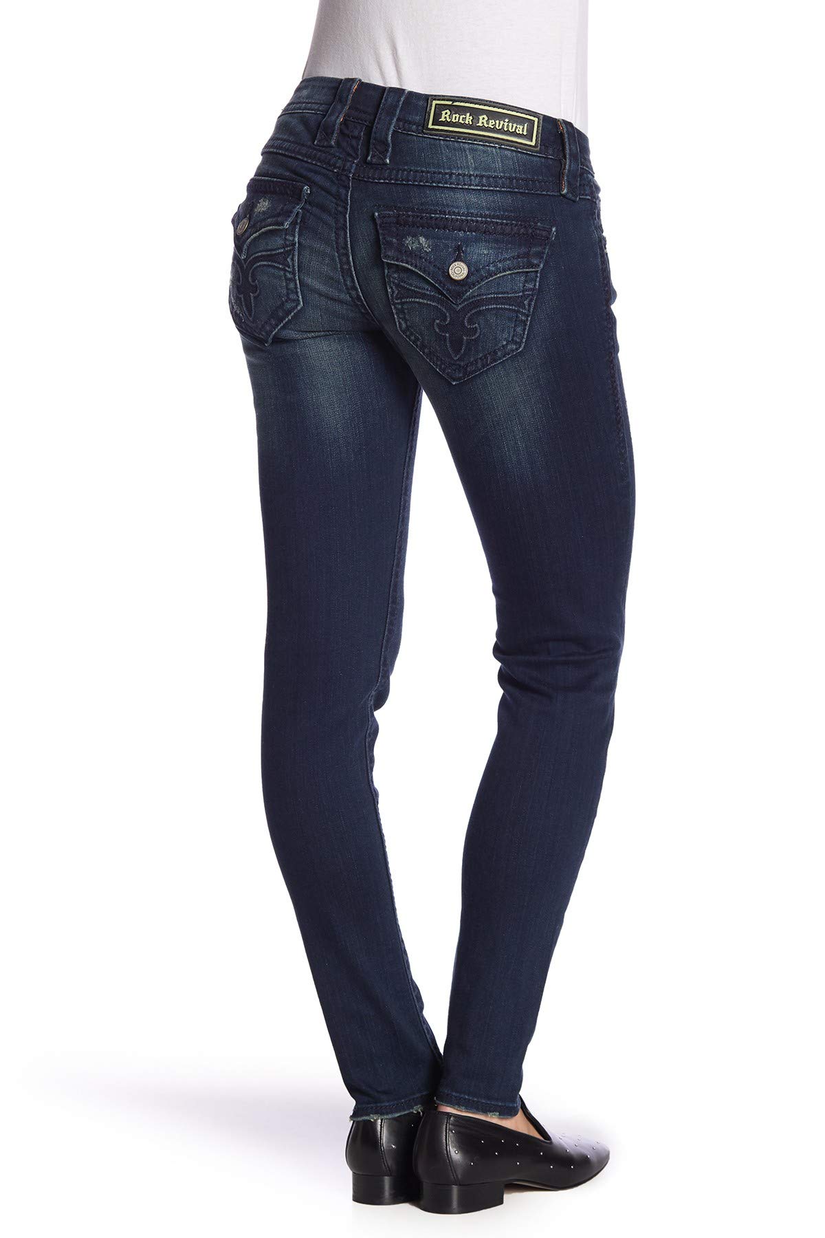 Rock Revival Women's Kate Lightly Distressed Skinny Jeans - High Waist Stretch Denim Pants for Casual Wear & Night Out