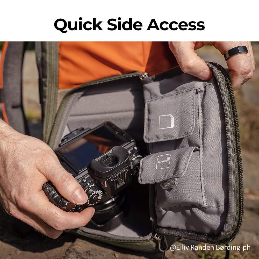 K&F Concept Professional Camera Backpack - Large Capacity DSLR/SLR/Mirrorless Camera Bag with Rain Cover, 15-15.6