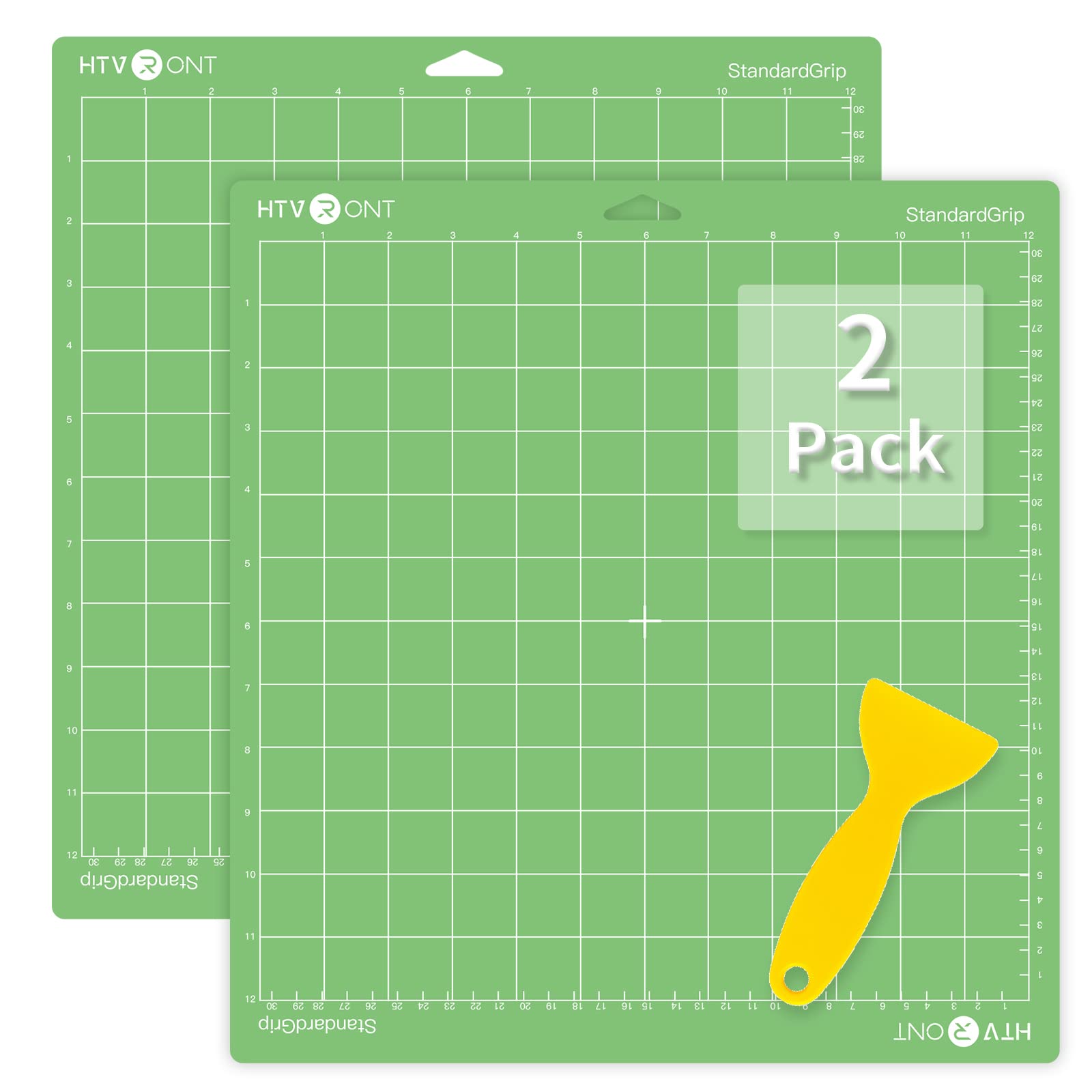 HTVRONT Standard Grip Cutting Mats for Cricut - 2 Pack 12x12 Inch Replacement Mats Compatible with Cricut Maker 3, Maker, Explore 3, Air, Air 2 & One - Perfect for DIY Crafts, Vinyl Cutting, Paper Projects & Scrapbooking