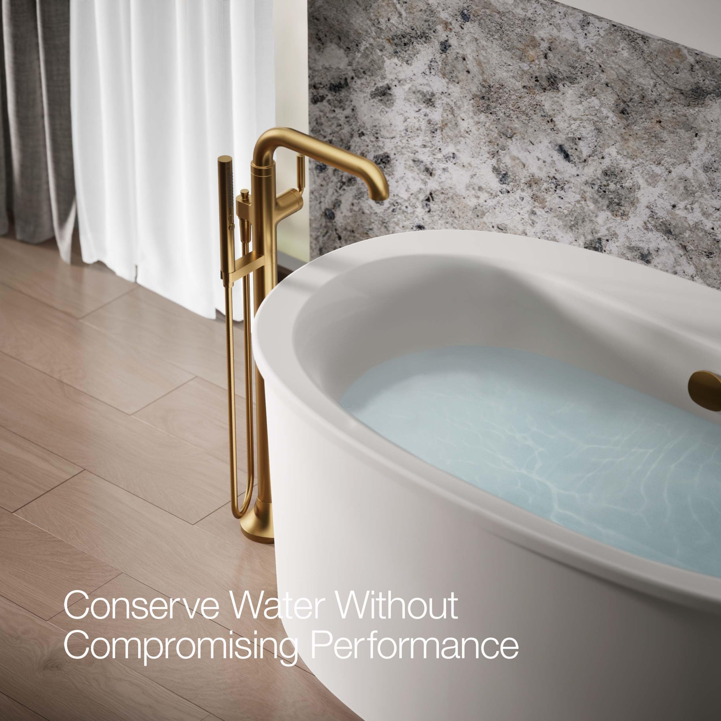 KOHLER TONE® Freestanding Bathroom Faucet Trim - Modern Matte Black Finish for Bathtub & Sink Installation - Perfect for Spa, Master Bath & Luxury Home Renovations
