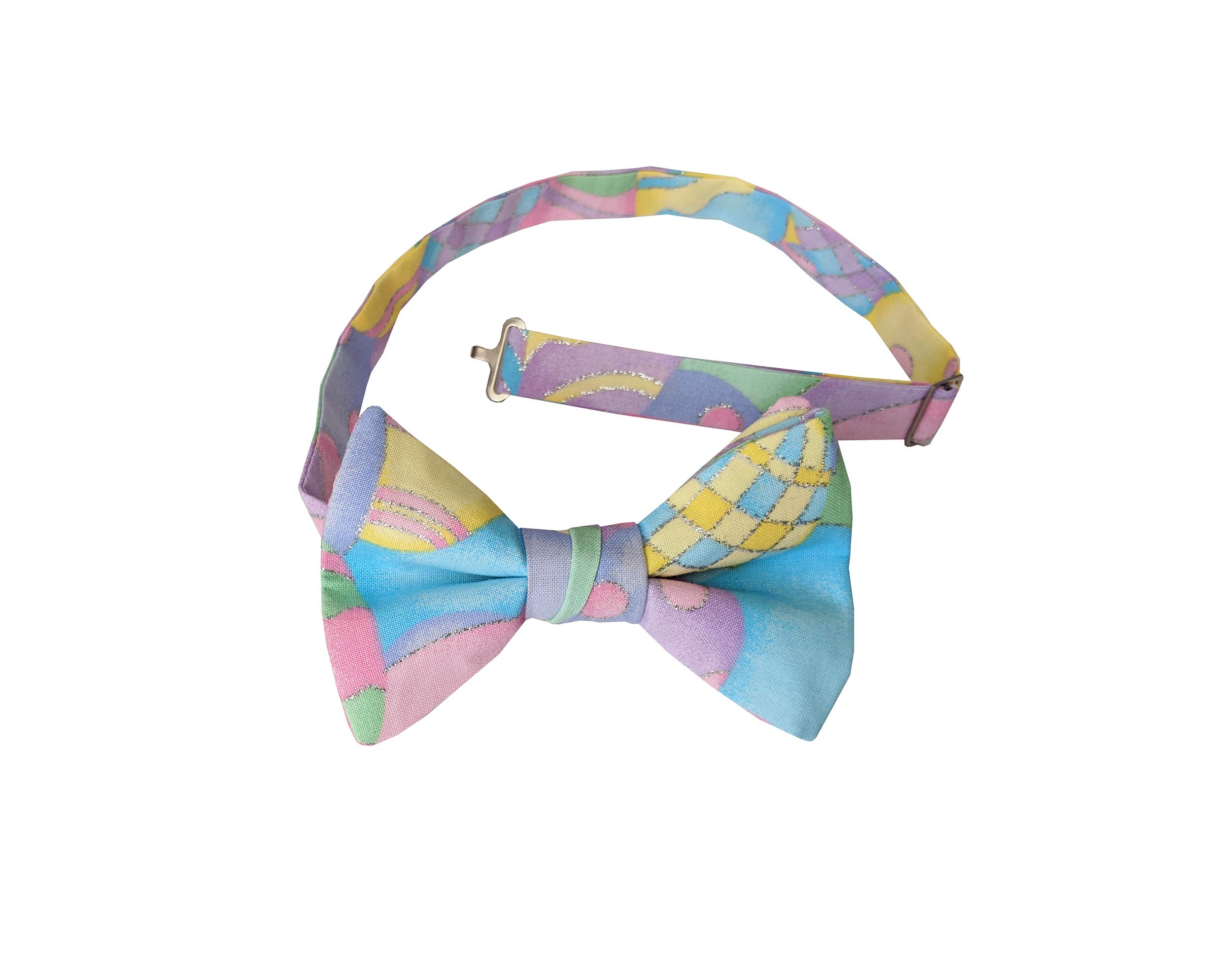 Elegant Pre-Tied Pastel Easter Bow Tie for Men - Silver Metallic Formal Accessory for Weddings, Parties & Holiday Events