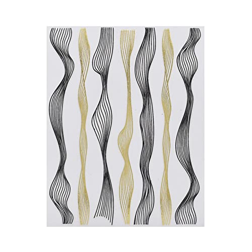 3D Wavy Lines Nail Art Stickers - Self-Adhesive Nail Decals for Women & Girls - Party Nail Design Transfer Stickers - Perfect for Nail Art, Salons, and Special Occasions