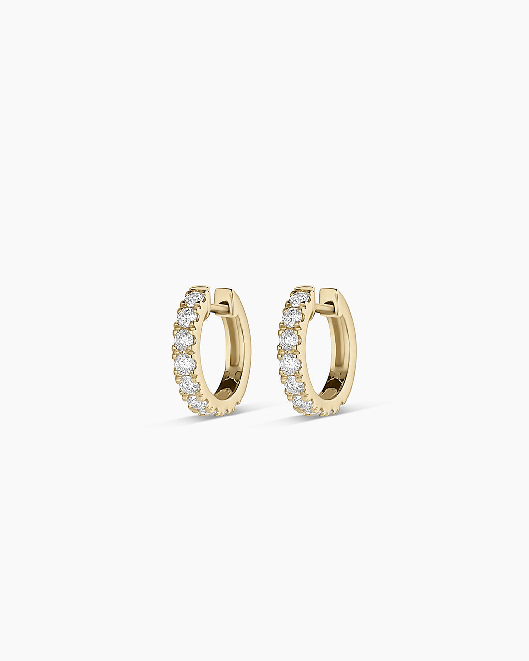 Lab Grown Diamond Eternity Huggie Hoop Earrings for Women - 14K Gold Plated Cubic Zirconia Huggies - Perfect for Weddings, Anniversaries & Everyday Elegance