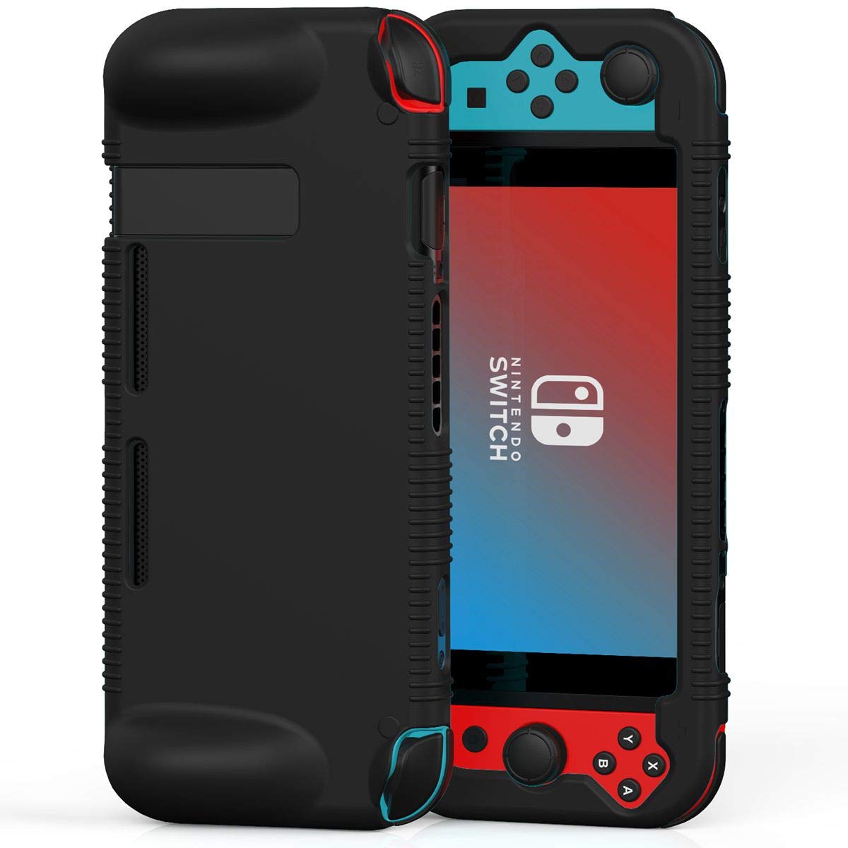 Premium Soft Protective Case for Nintendo Switch with Ergonomic Grip - Shock Absorption & Anti-Scratch Cover (Black) - Perfect for Gaming, Travel & Daily Protection