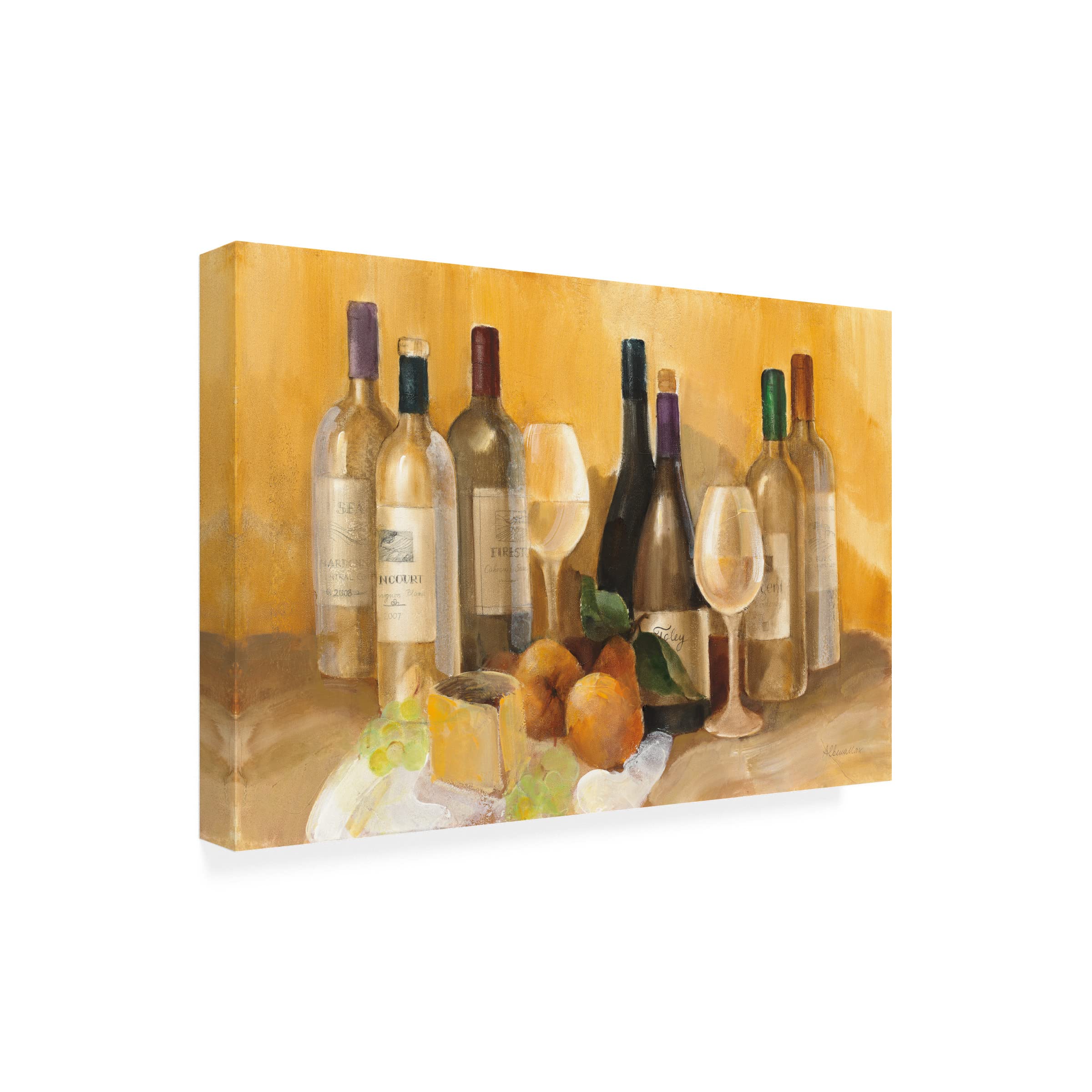 Trademark Fine Art 'Wine and Fruit II v2' Canvas Wall Art Print by Albena Hristova - Perfect for Dining Room, Kitchen Decor & Home Interior Design