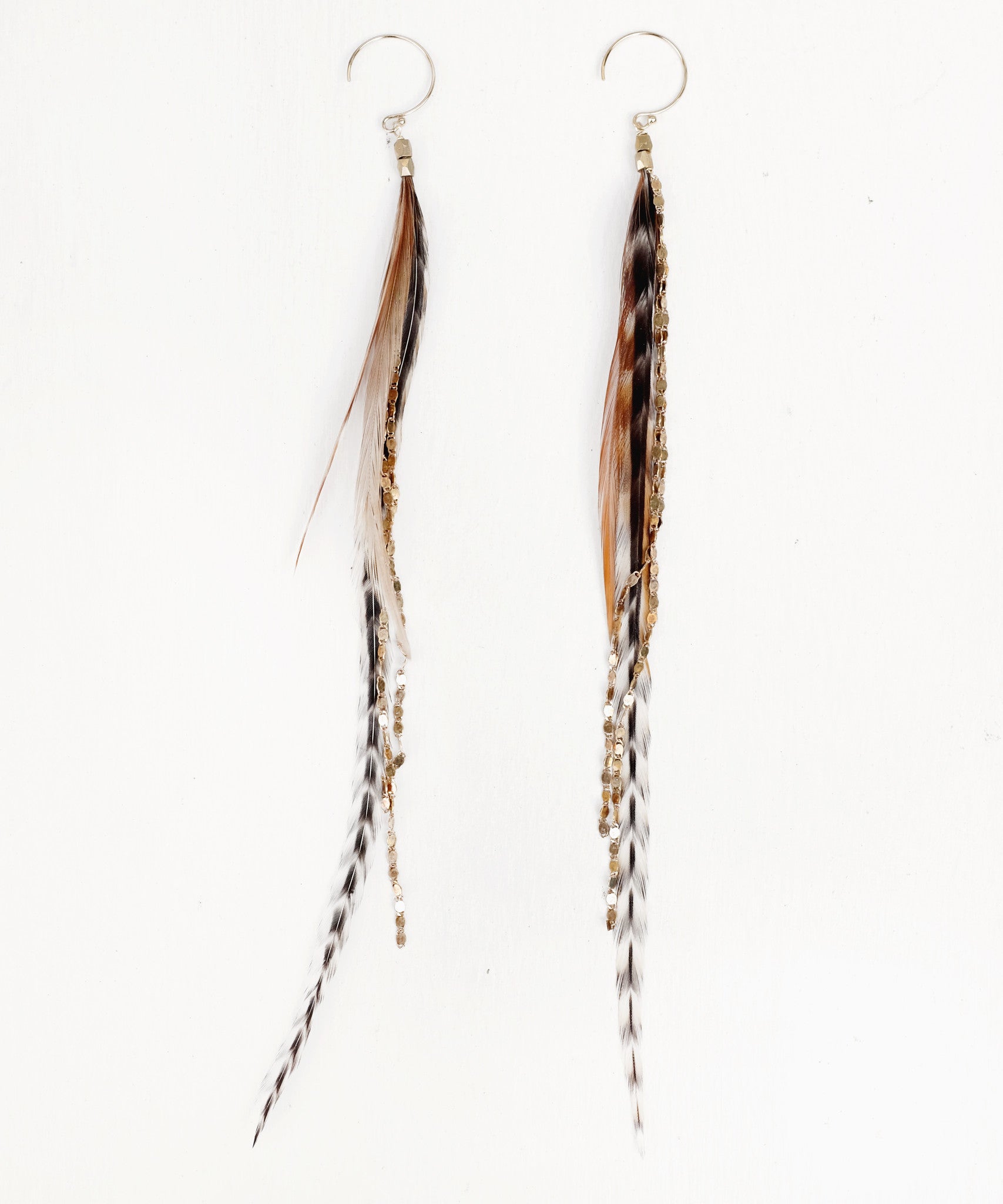 Sparkling Long Feather Earrings for Women - Boho Chic Dangle Earrings for Parties, Weddings & Festivals | Handmade Fashion Jewelry Gift