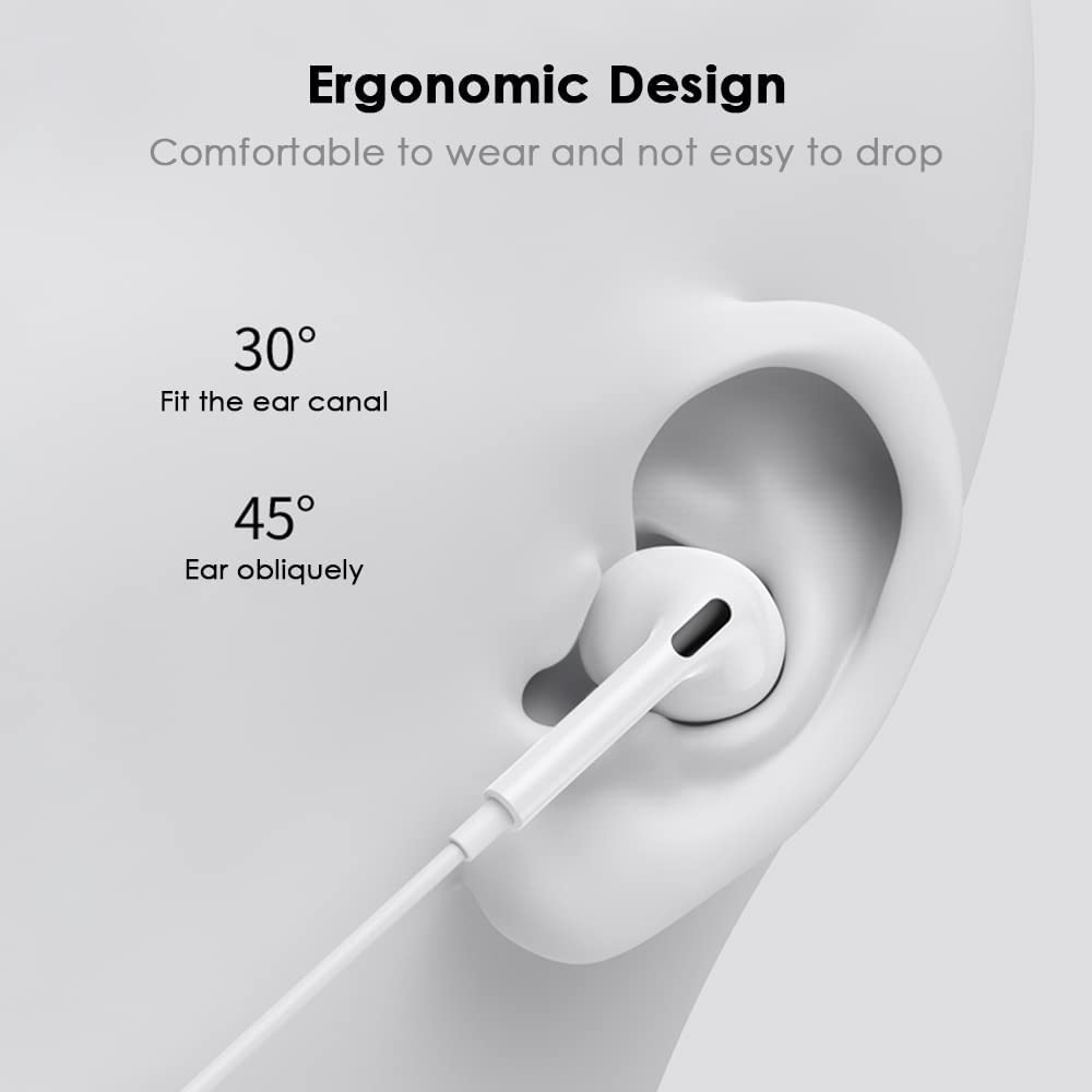 Mr. Pen HiFi Stereo Wired Earphones with Built-in Mic & Volume Control | Compatible with iPhone 14/13/12/11/X/XS/XR/8/7 | Perfect for Music, Gaming & Calls