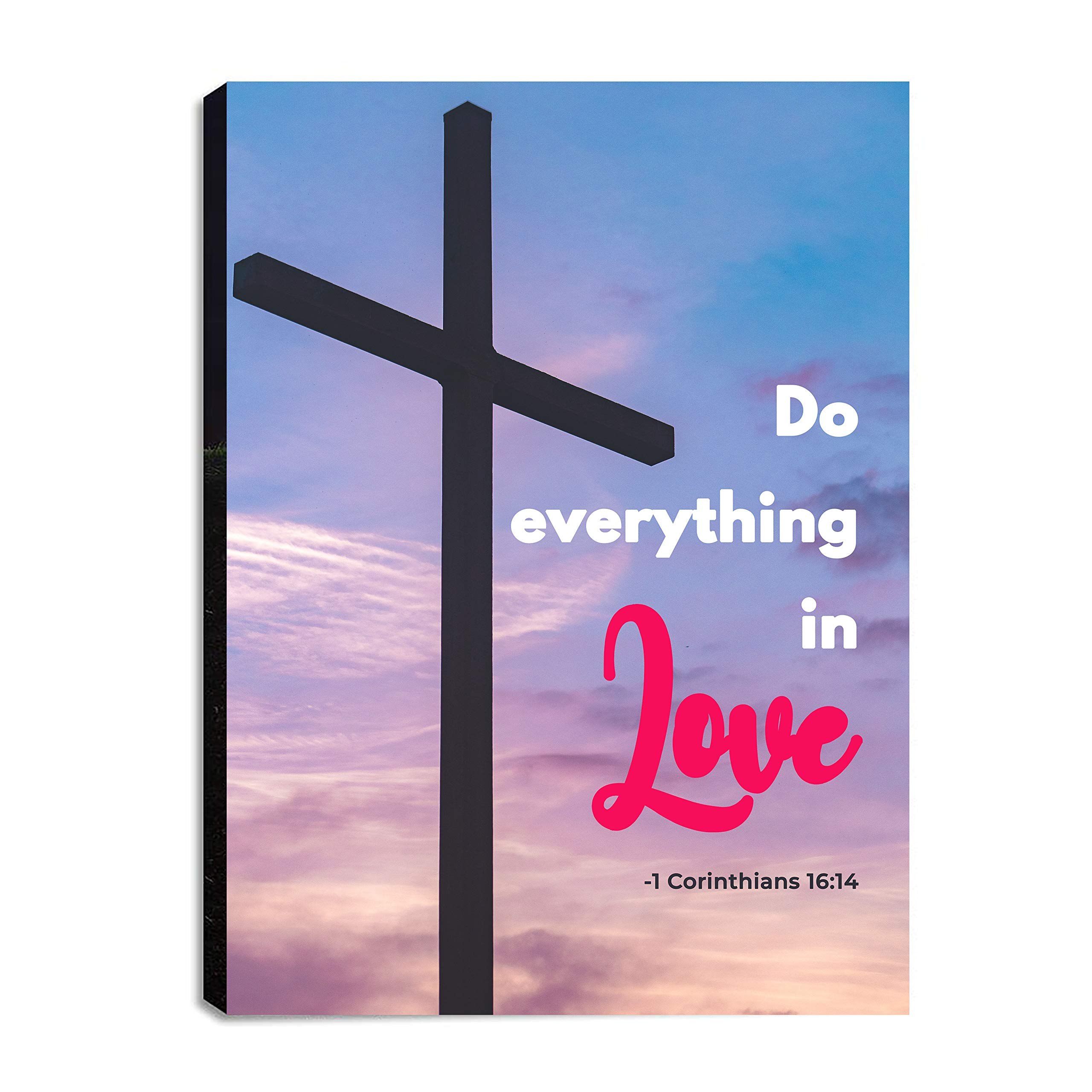1 Corinthians 16:14 Christian Canvas Wall Art - 18x24 Inch Bible Verse & Prayer Decor for Home, Kitchen, Living Room & Bedroom - Ready to Hang Inspirational Scripture Artwork - Perfect for Daily Devotion & Spiritual Home Decor