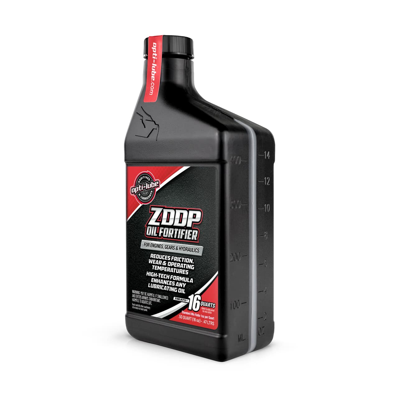 Opti-LUBE ZDDP Oil Fortifier Additive - 16 oz Bottle for Engine Protection, Treats Up to 16 Quarts - High Performance Zinc & Phosphorus Formula for Classic Cars, Muscle Cars & High Mileage Engines