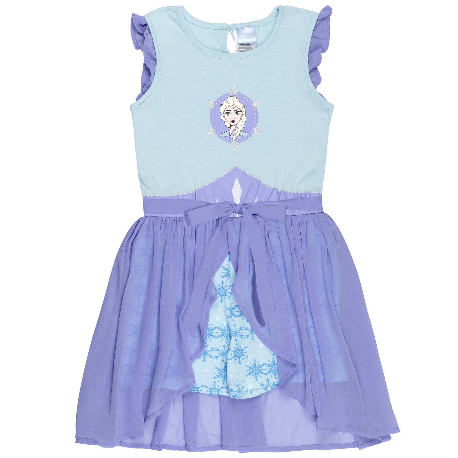 Disney Princess Girls Romper with Skirt Overlay - Cute Toddler to Big Kid Outfit for Birthday, Party & Dress Up | Soft & Comfortable Playwear