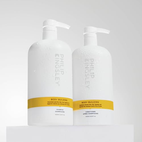 PHILIP KINGSLEY Body Building Weightless Volumizing Conditioner for Fine Limp Hair - Hydrating Thickening Treatment Adds Shine & Volume - 33.8oz for Short Flyaway Hair - Perfect for Daily Use & Styling