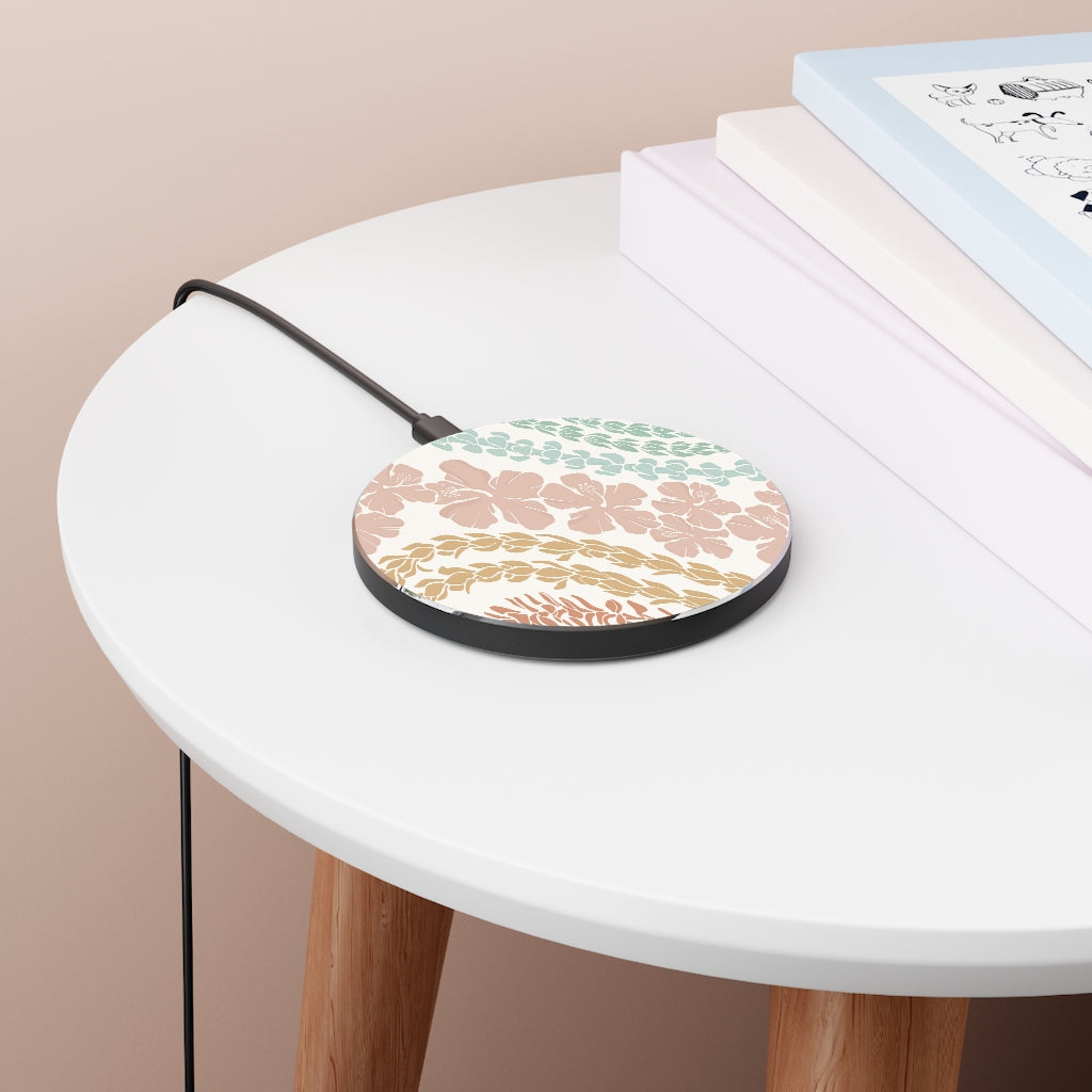 Groovy Lei Fast Wireless Charger - Qi Certified 15W Charging Pad for iPhone, Samsung, AirPods - Perfect for Home, Office & Travel