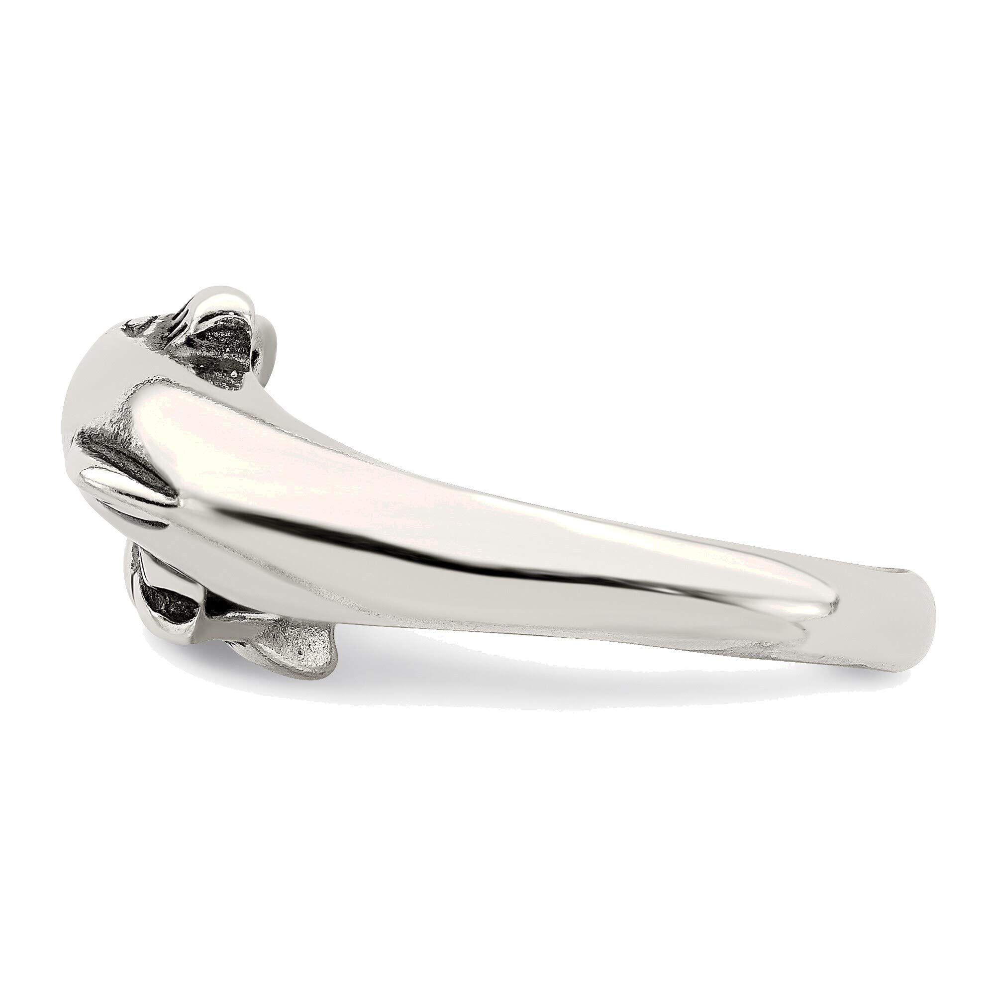 Bonyak Sterling Silver Dolphin Ring Size 6 - Elegant Ocean Jewelry for Women, Perfect Gift for Beach Lovers & Marine Life Enthusiasts | Wear for Parties, Weddings & Everyday Style