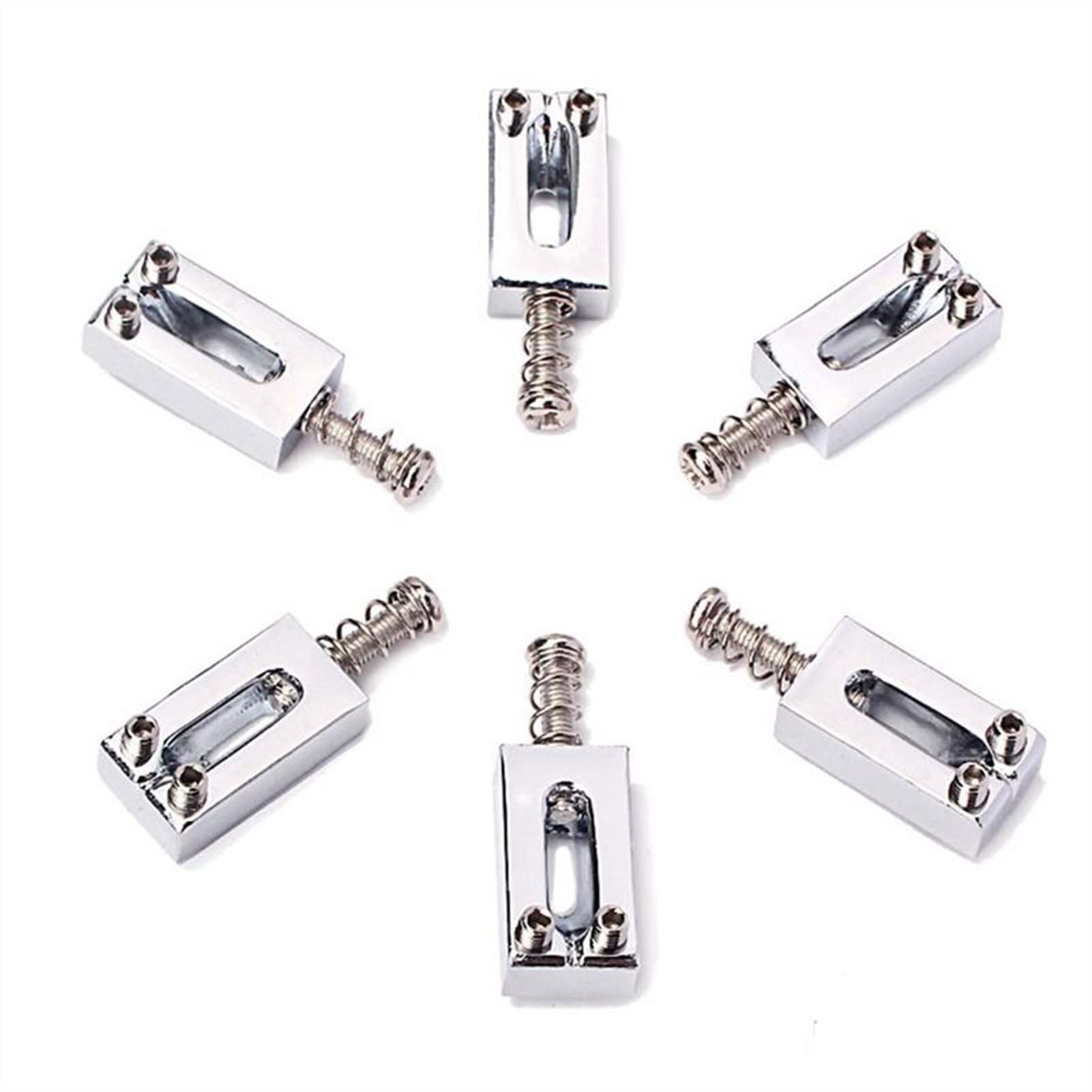 6-Piece Electric Guitar Bridge Saddles Flat Set - Replacement for ST TL Guitars - Perfect for DIY Guitar Repair & Upgrades