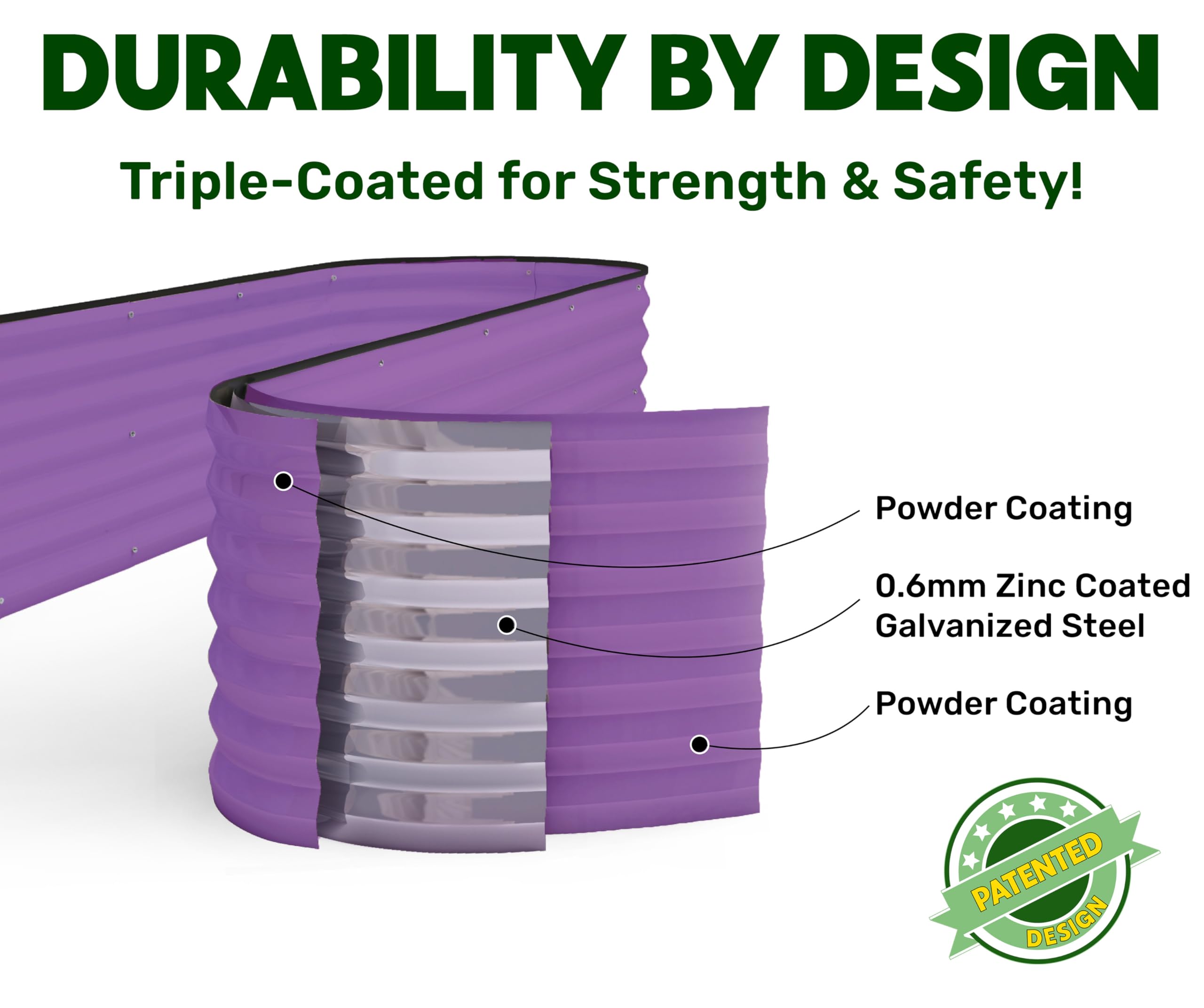 9-in-1 Galvanized Steel Raised Garden Bed Kit - 8×2×1.5 ft Modular Planter Box for Vegetables, Flowers & Herbs - 18