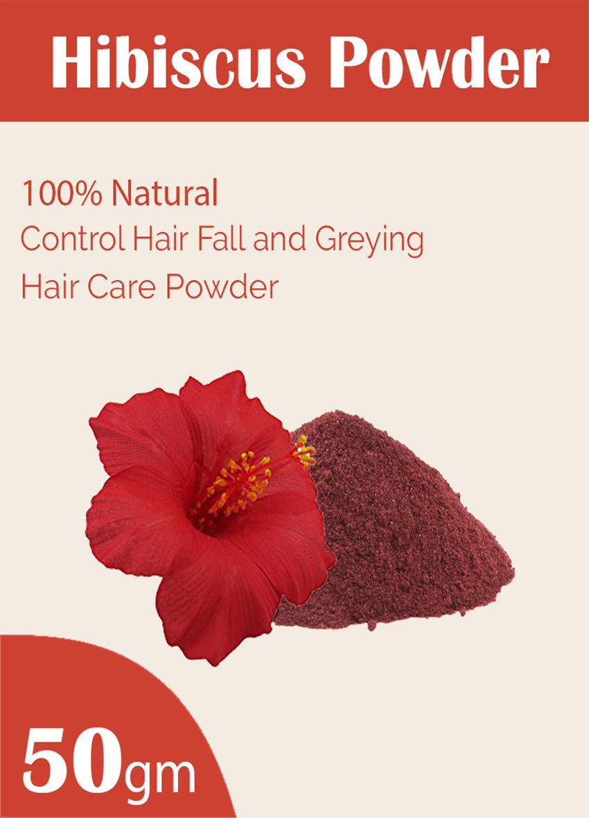 Organic Hibiscus Powder for Face & Hair - 100% Natural Hibiscus Petals for DIY Skincare, Hair Masks & Beauty Treatments (50g) - Perfect for Glowing Skin & Healthy Hair Care Routine